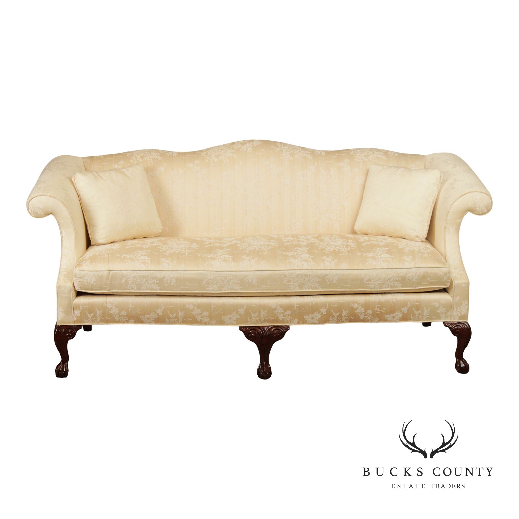 Broyhill Chippendale Style Ball And Claw Foot Sofa