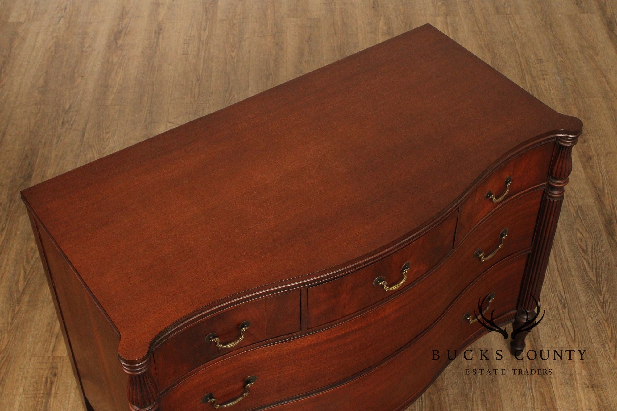 1940's Vintage Mahogany Serpentine Chest of Drawers