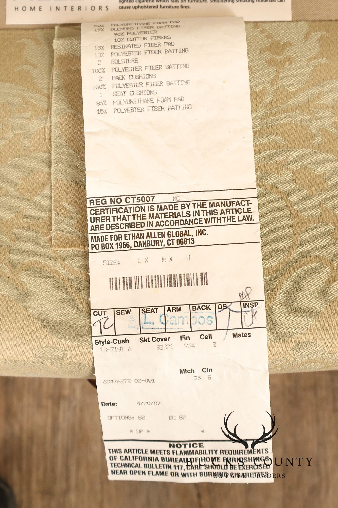 Ethan Allen French Louis XV Style Camelback Sofa