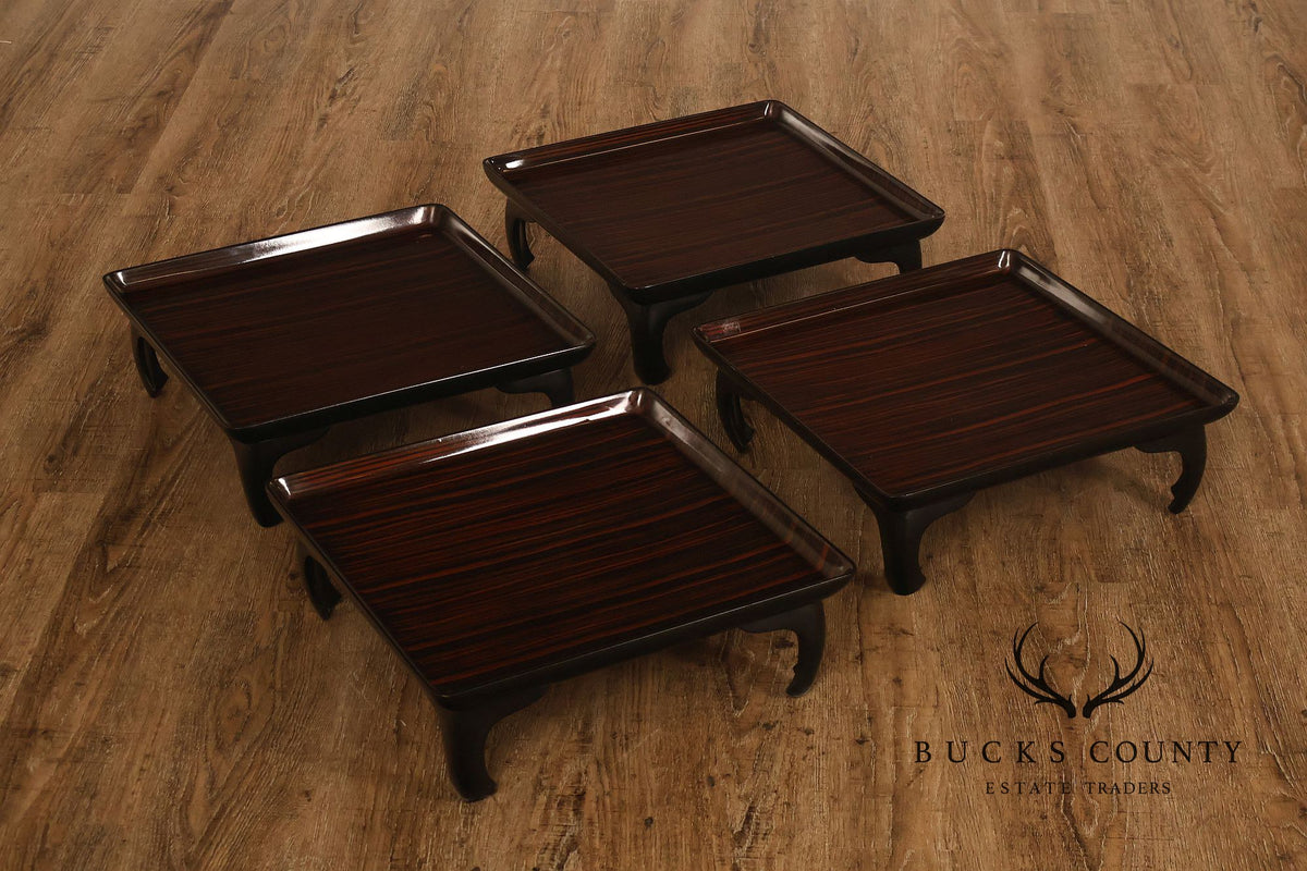 Ming Style Tiered Macassar Ebony Stacking Side Tables
