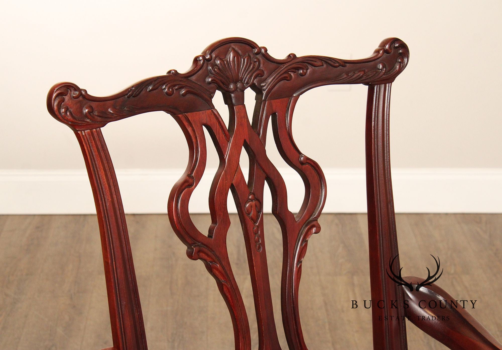 Thomasville Chippendale Style Set of Eight Mahogany Dining Chairs