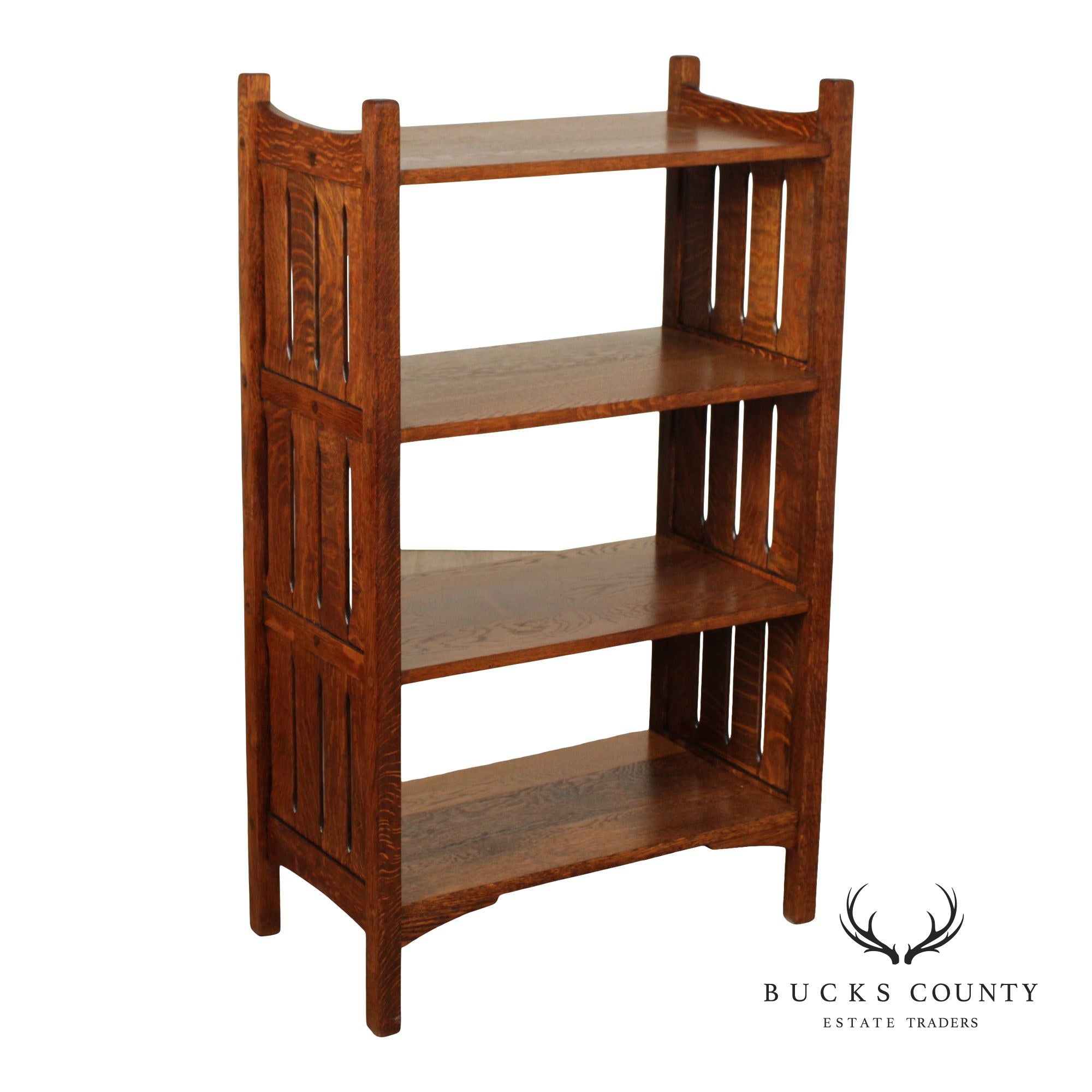 Antique Mission Oak Magazine Stand Bookcase