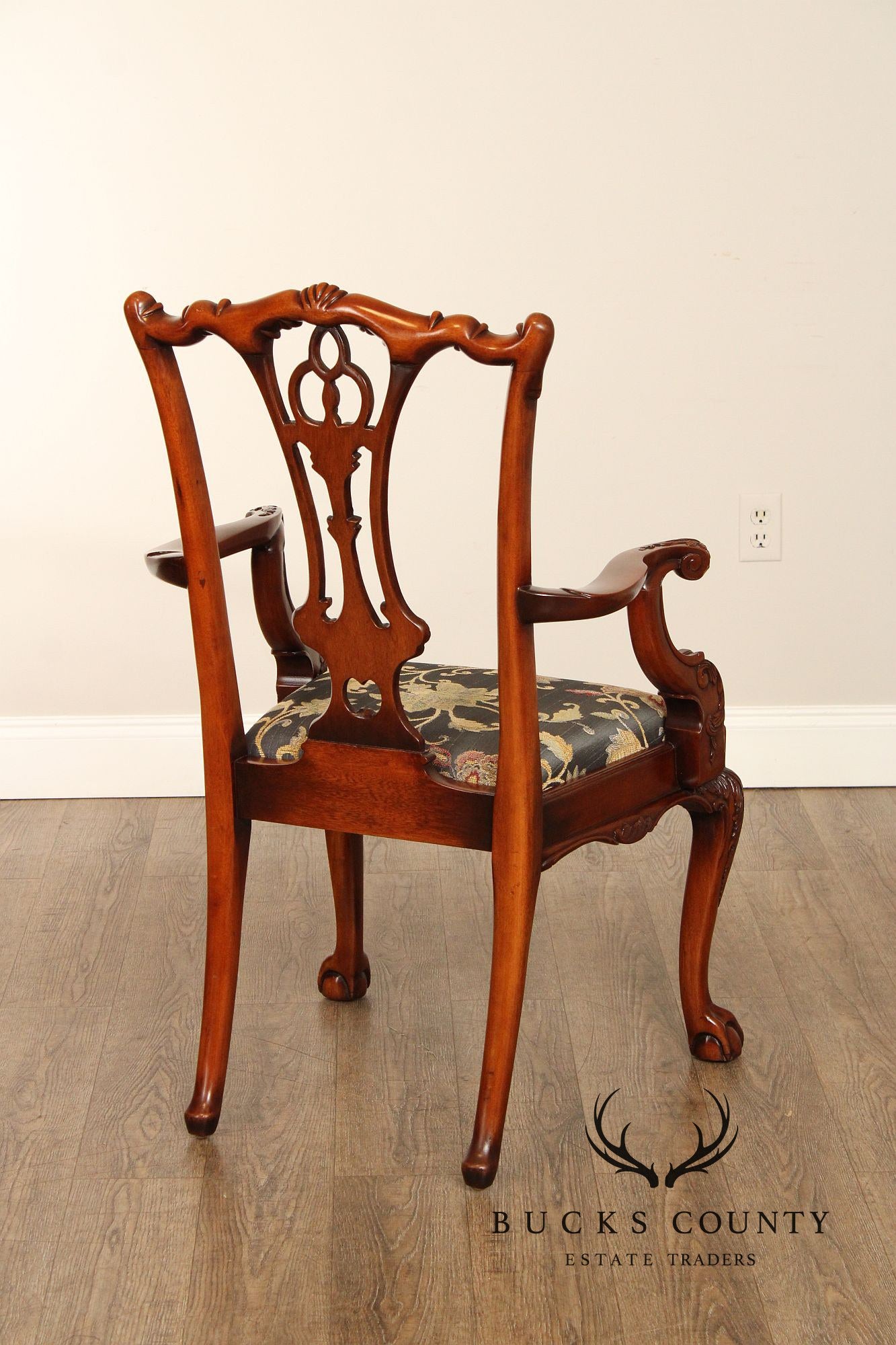 Georgian Style Set of Six Carved Mahogany Dining Chairs