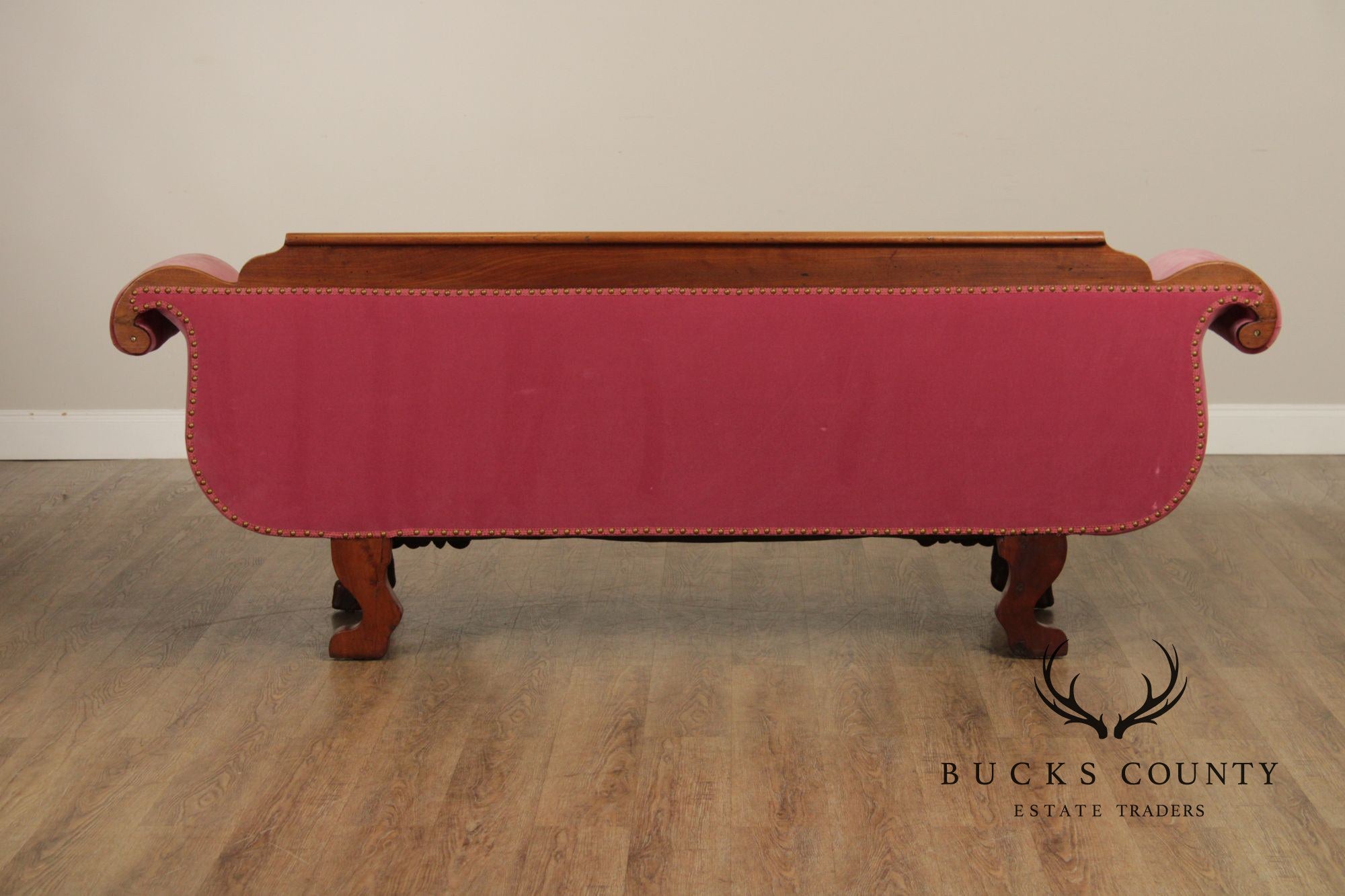Antique American Empire Carved Mahogany Sofa