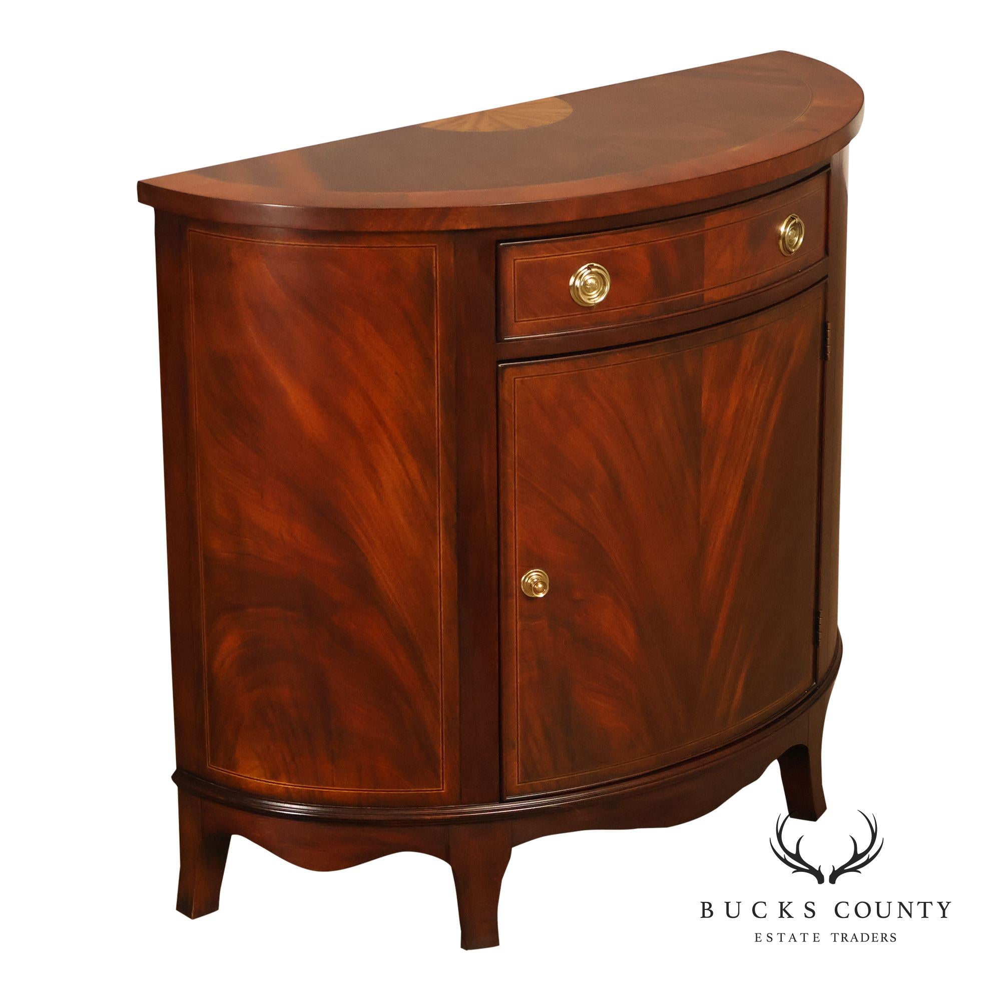 Henkel Harris Georgian Style Mahogany Demilune Console