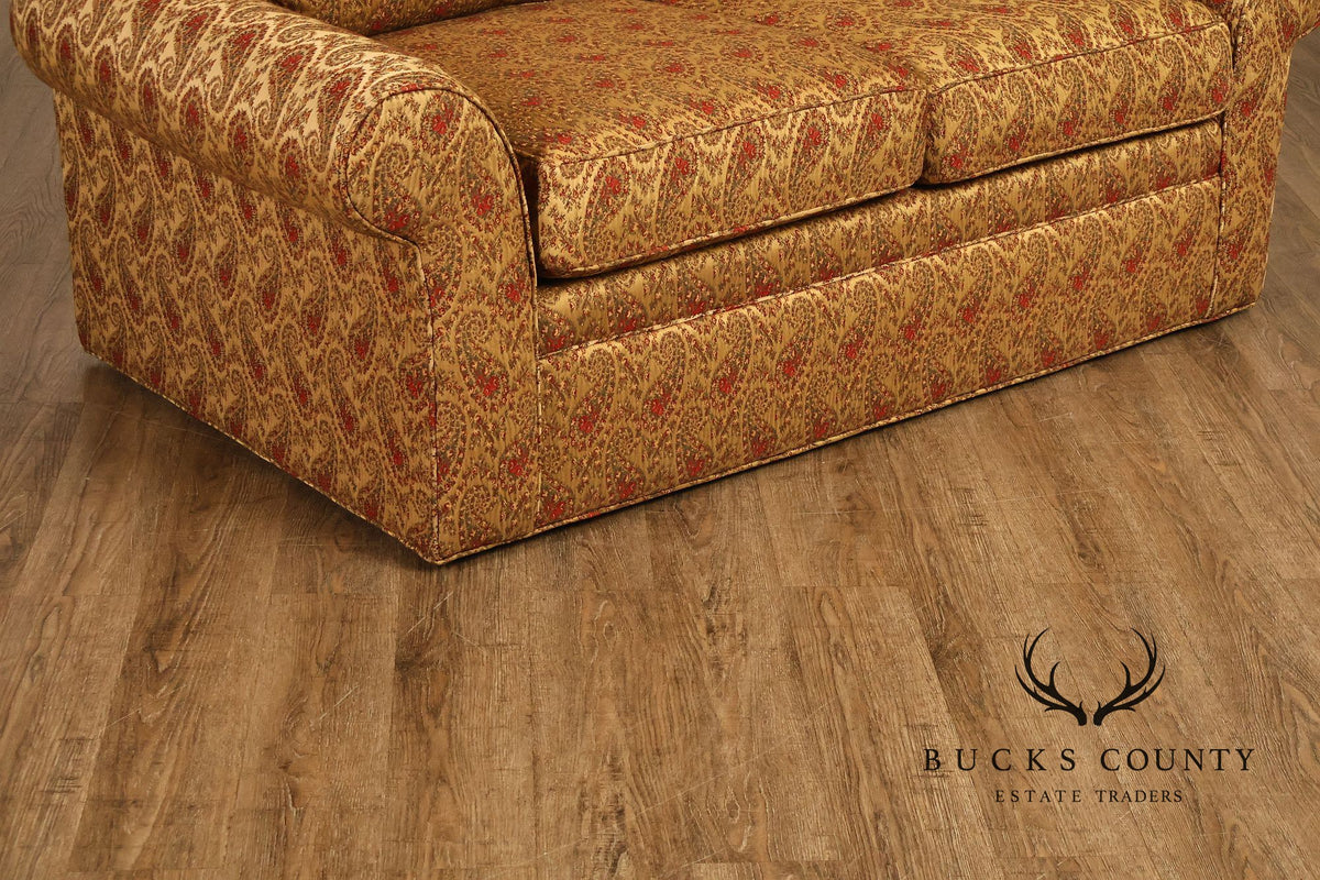 Traditional Paisley Upholstered Settee