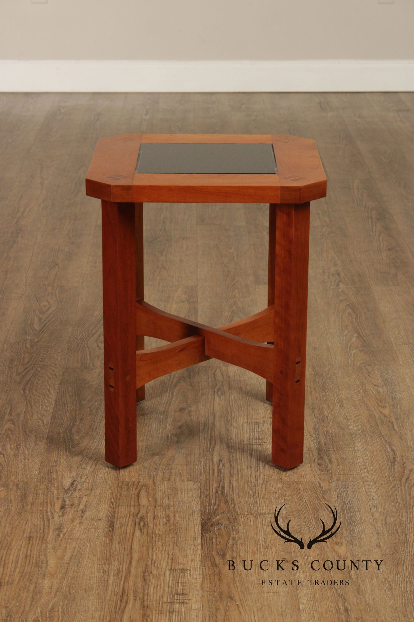 Stickley Mission Collection Pair Of Cherry Taboret Side Tables