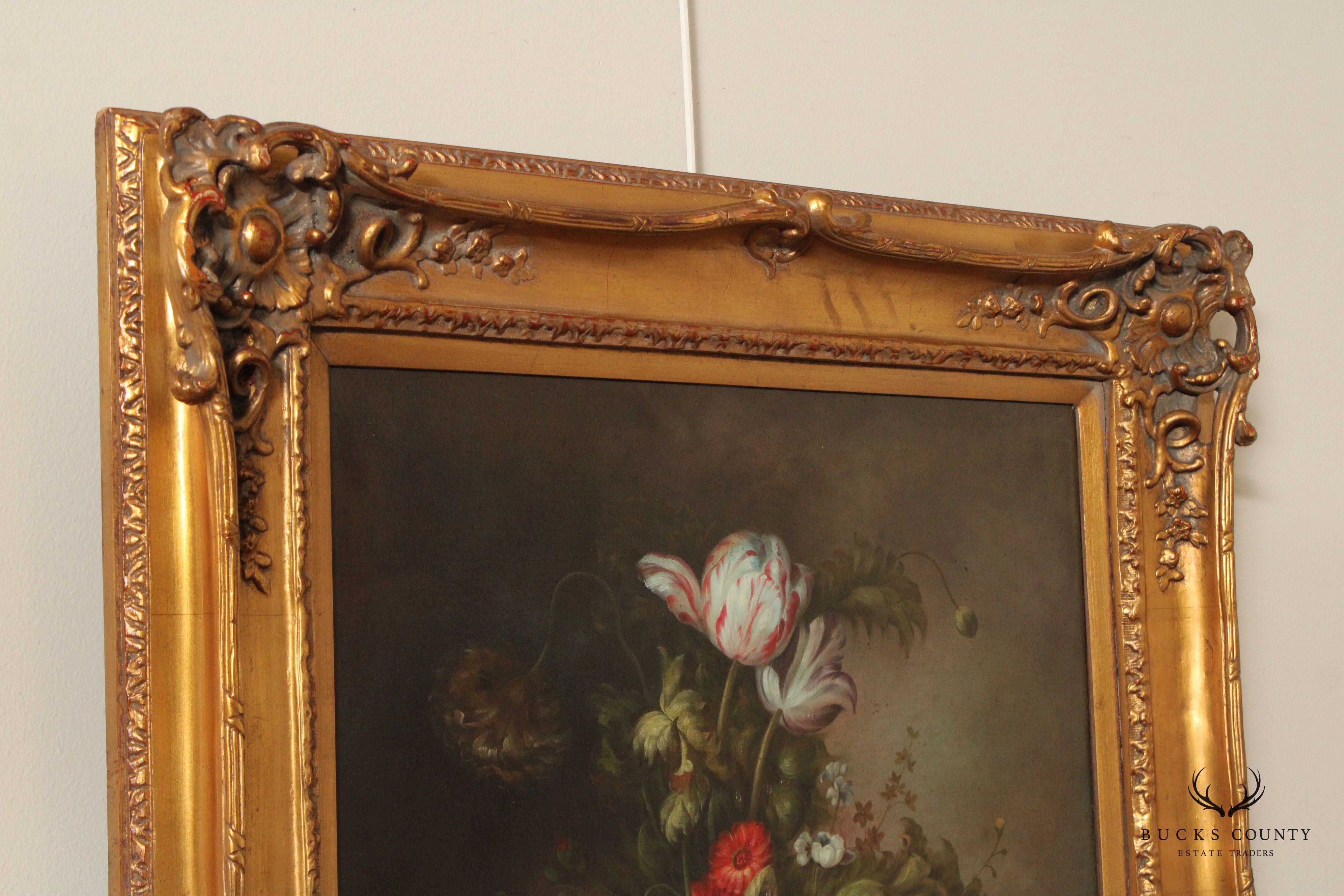 Giltwood Framed Floral Still-Life Oil Painting