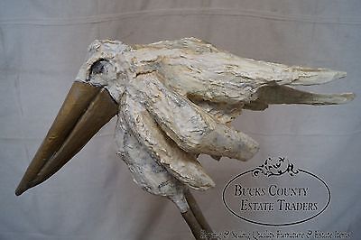 Mid Century Hollywood Regency Large Standing Pelican Statue