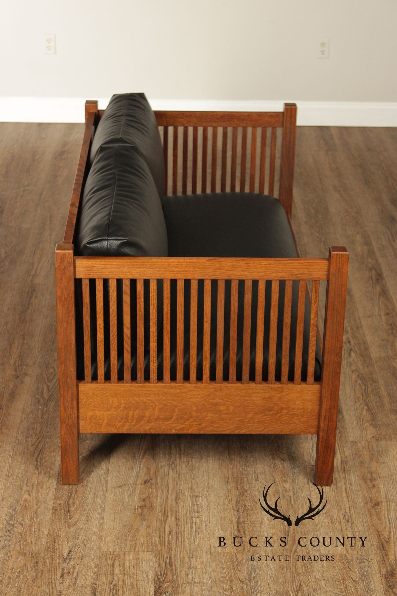 Stickley Mission Collection Oak Spindle Settee