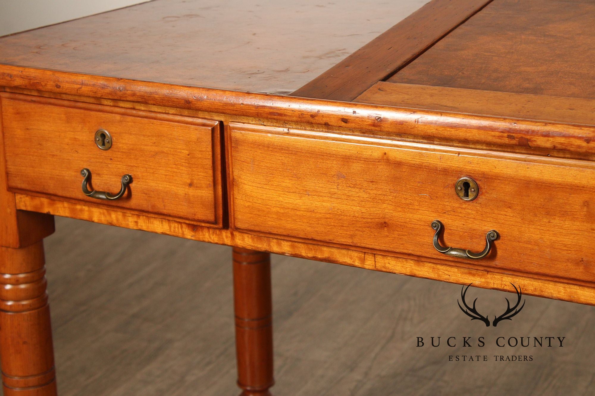 Antique Early American Applewood Slant Top Writing Desk