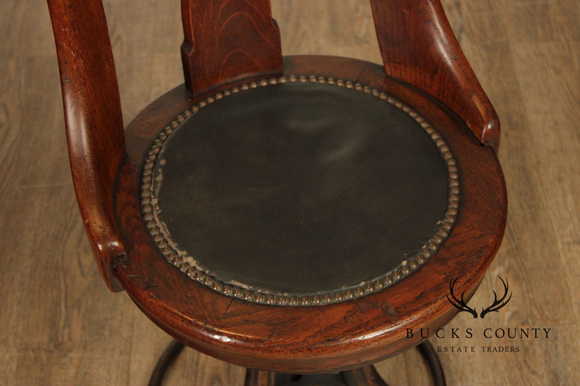 Antique Ship’s Table With Set Of Six Ship Chairs