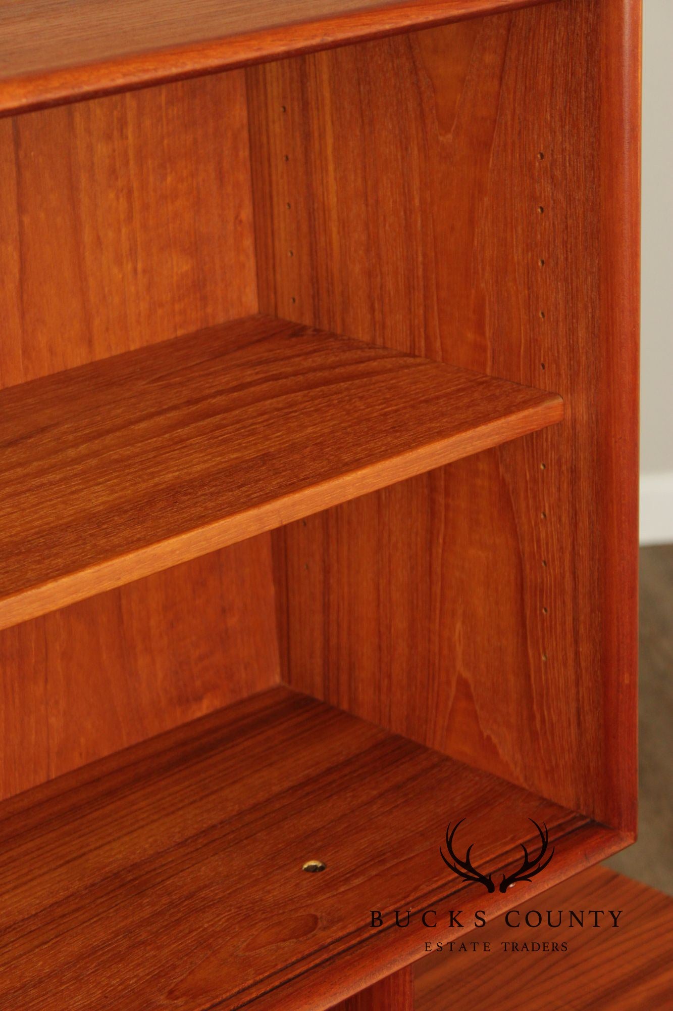 Danish Mid-Century Modern Teak Credenza With Floating Hutch