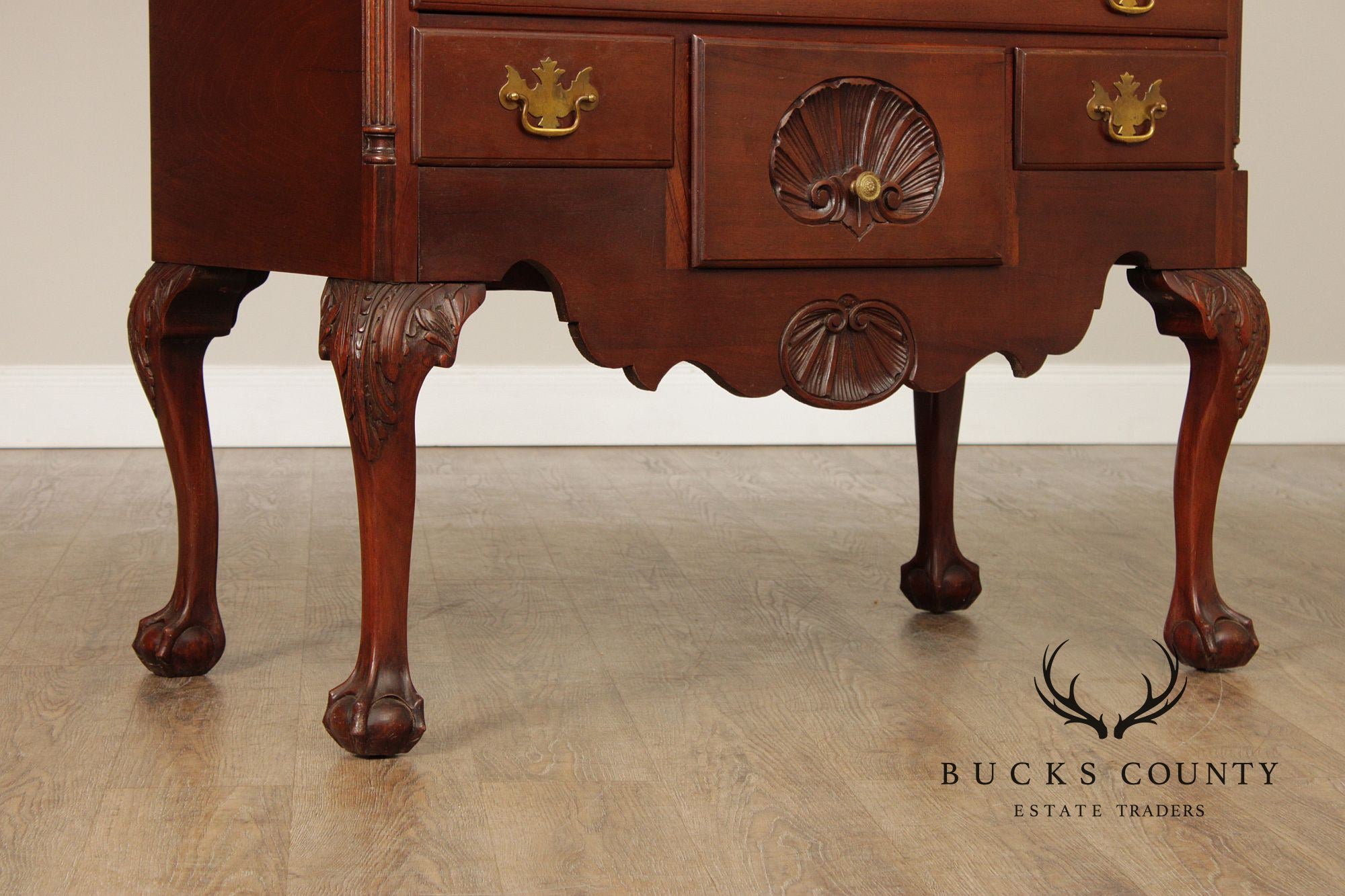 Feldenkrais Chippendale Style Mahogany Highboy Chest