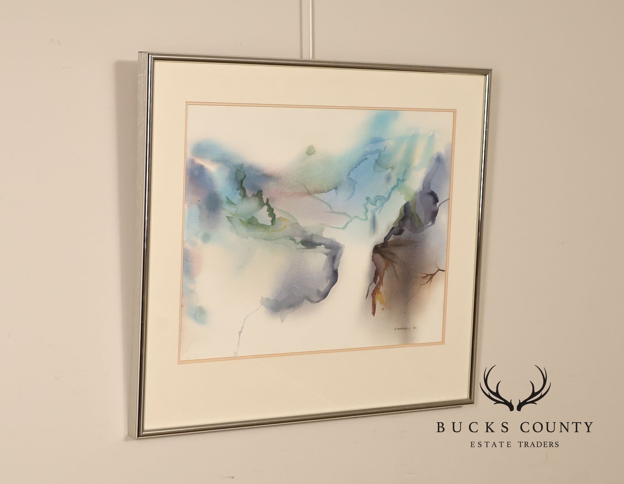 Suzanne S. Marinell Watercolor Painting, Waterfall