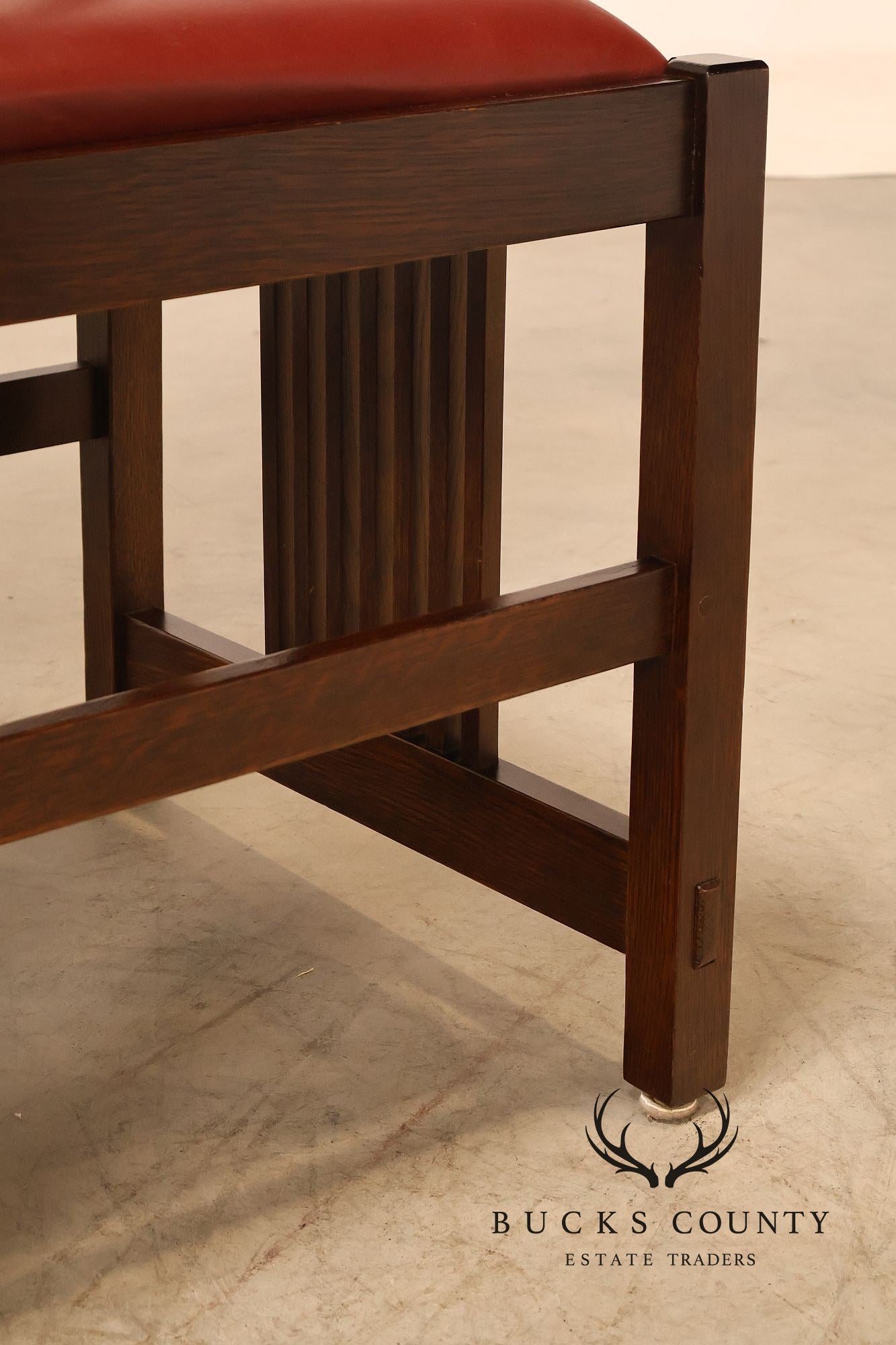 Stickley Mission Collection Set Of Four Oak High Back Spindle Dining Chairs