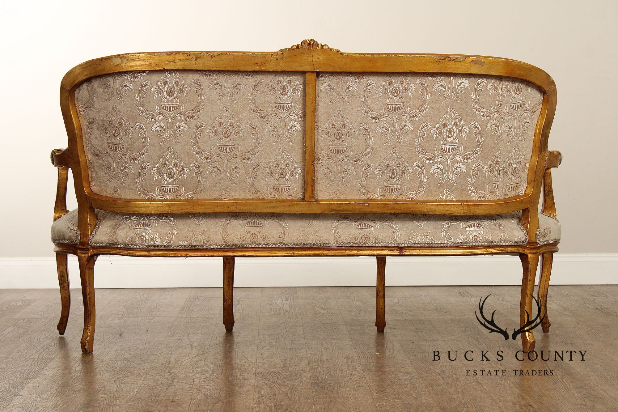 French Louis XV Style Carved Giltwood Sofa