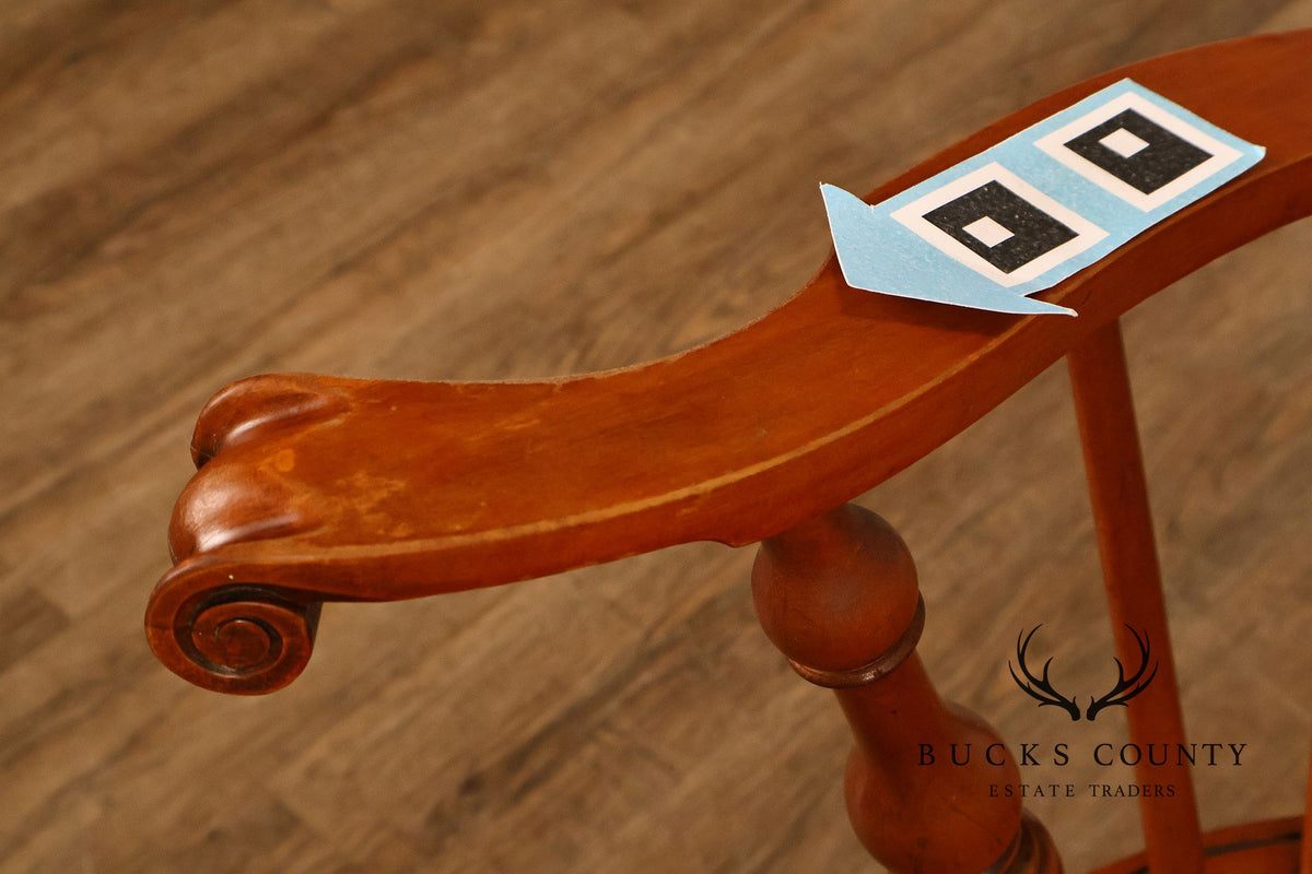 Conant Ball Maple Windsor Armchair With Scroll Crest Rail