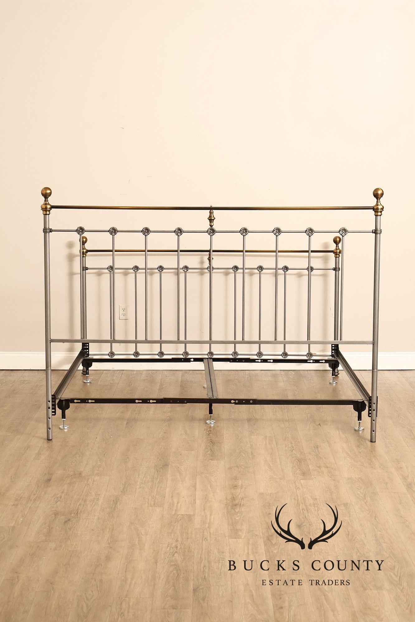 Contemporary Iron And Brass King Size Metal Bed Frame