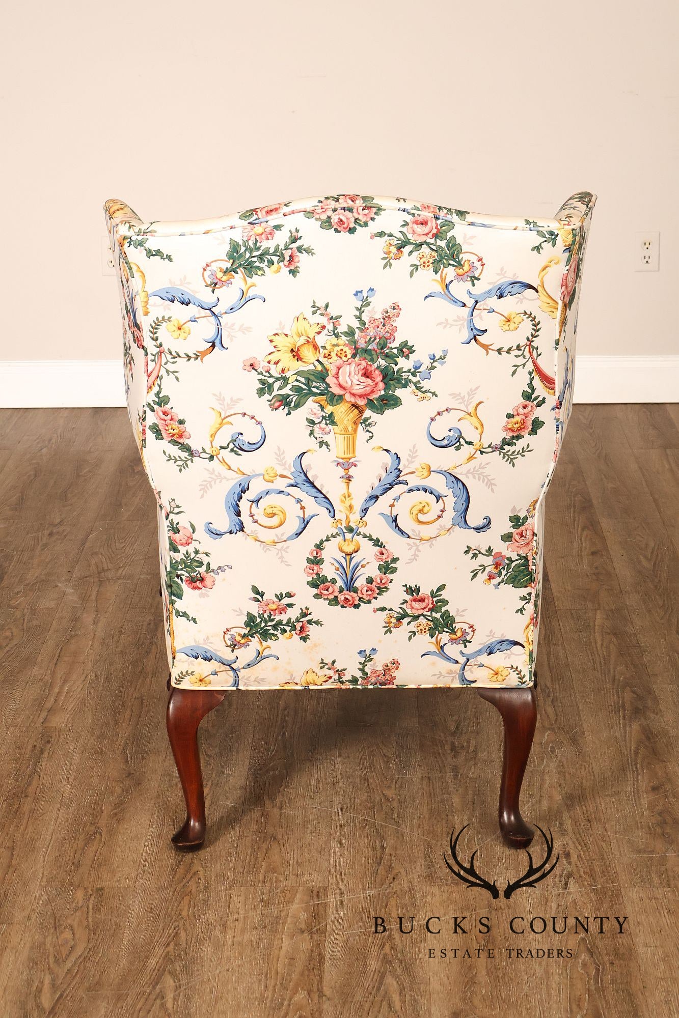 Georgian Style Upholstered Wing Chair
