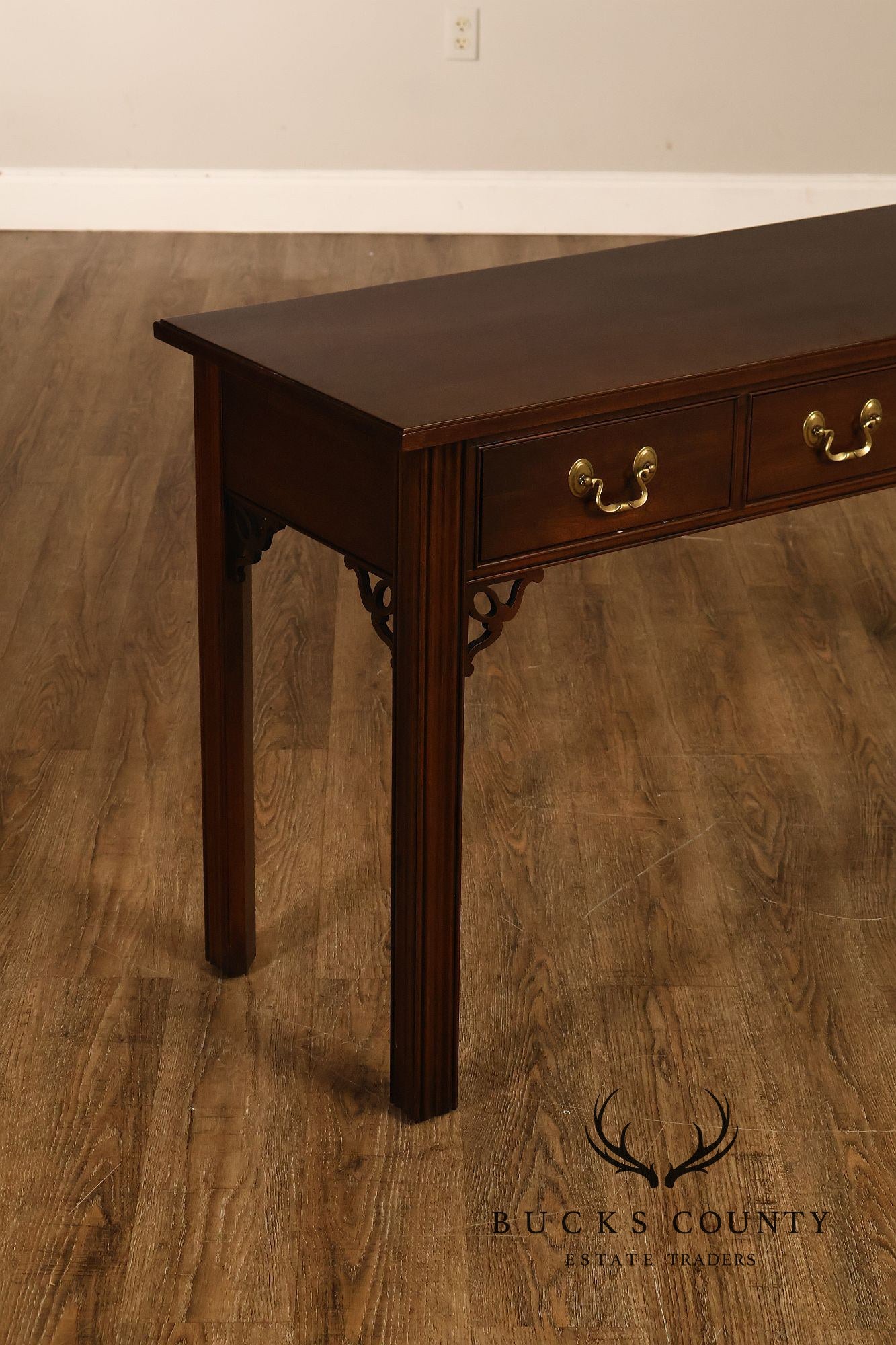 Ethan Allen Chippendale Style Georgian Court Cherry Sofa Table