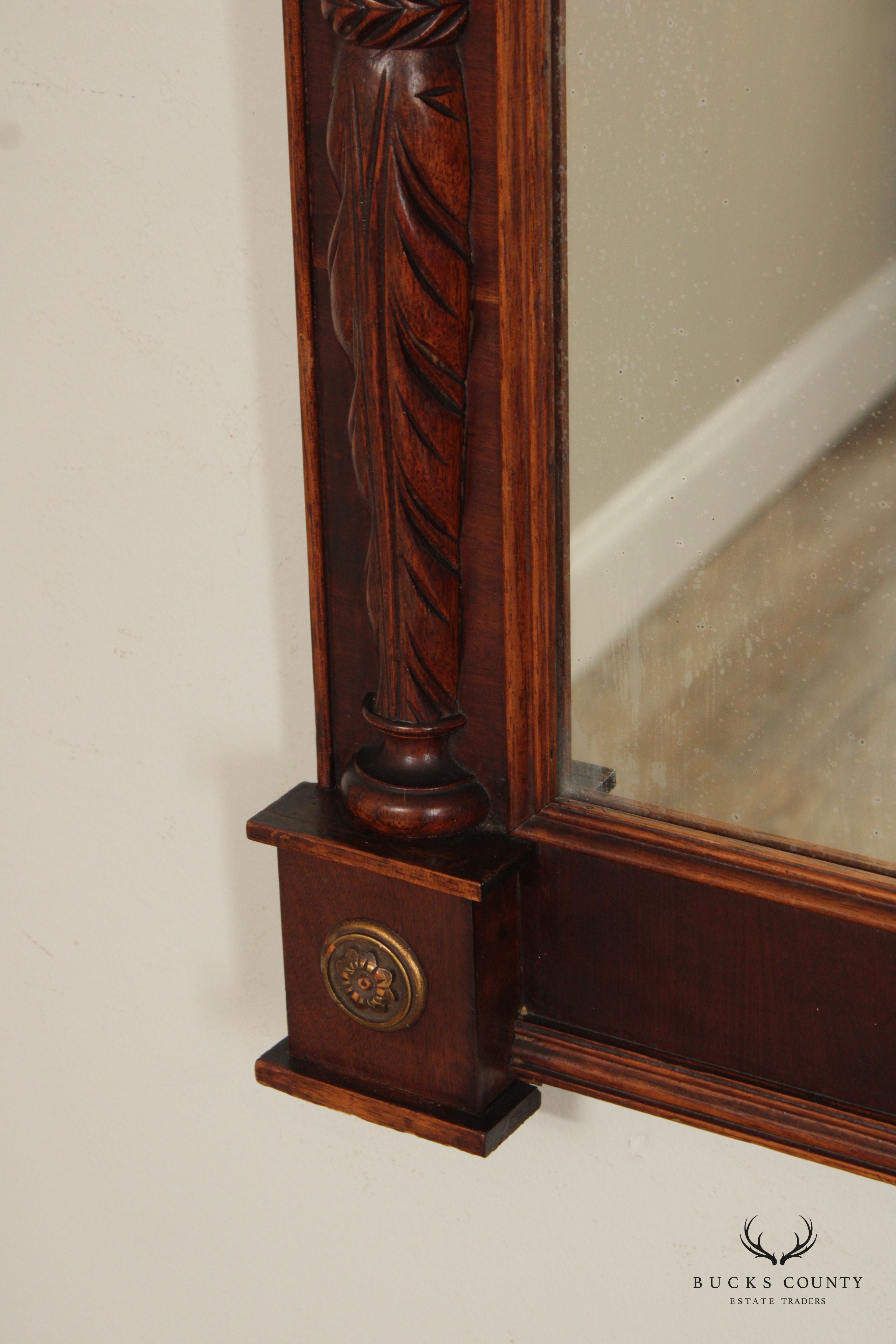 Antique American Classical Period Mahogany Pier Mirror