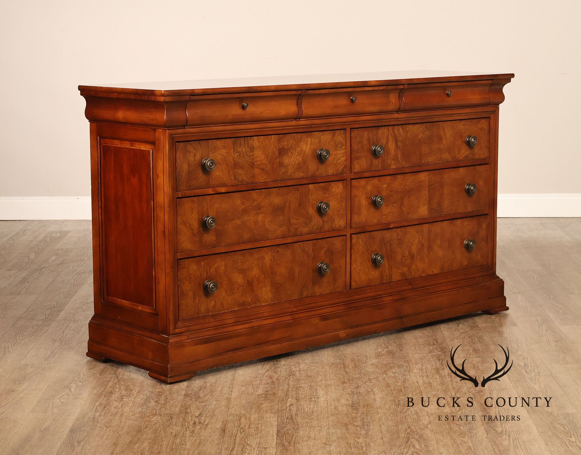Ethan Allen 'Townhouse' Burlwood Double Dresser