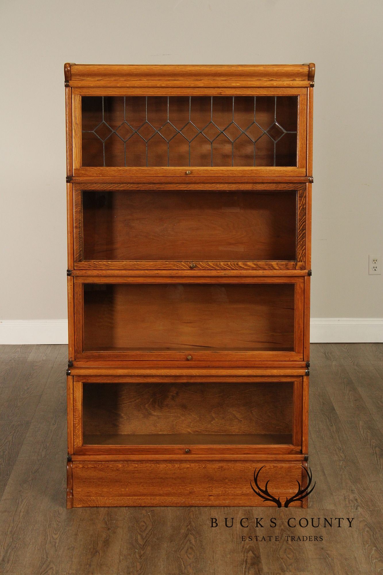 Globe Wernicke Antique Oak Four-Section Barrister Bookcase
