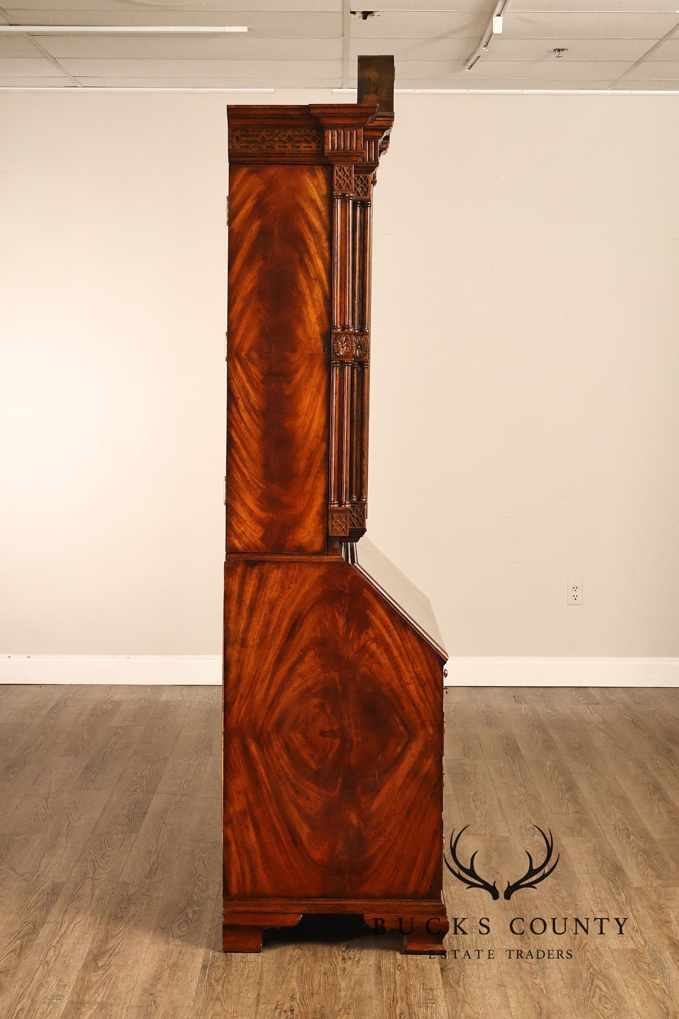 Maitland Smith Georgian Style Mahogany Secretary Bookcase