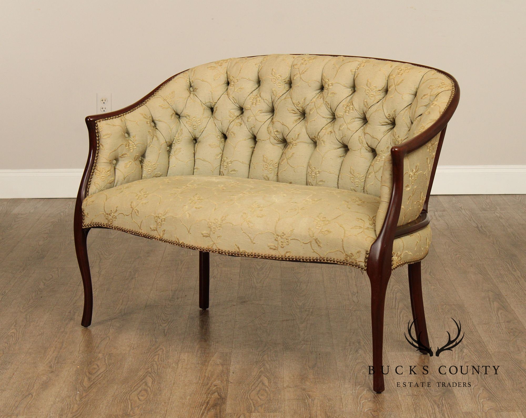 Regency Style Vintage Mahogany Frame Settee