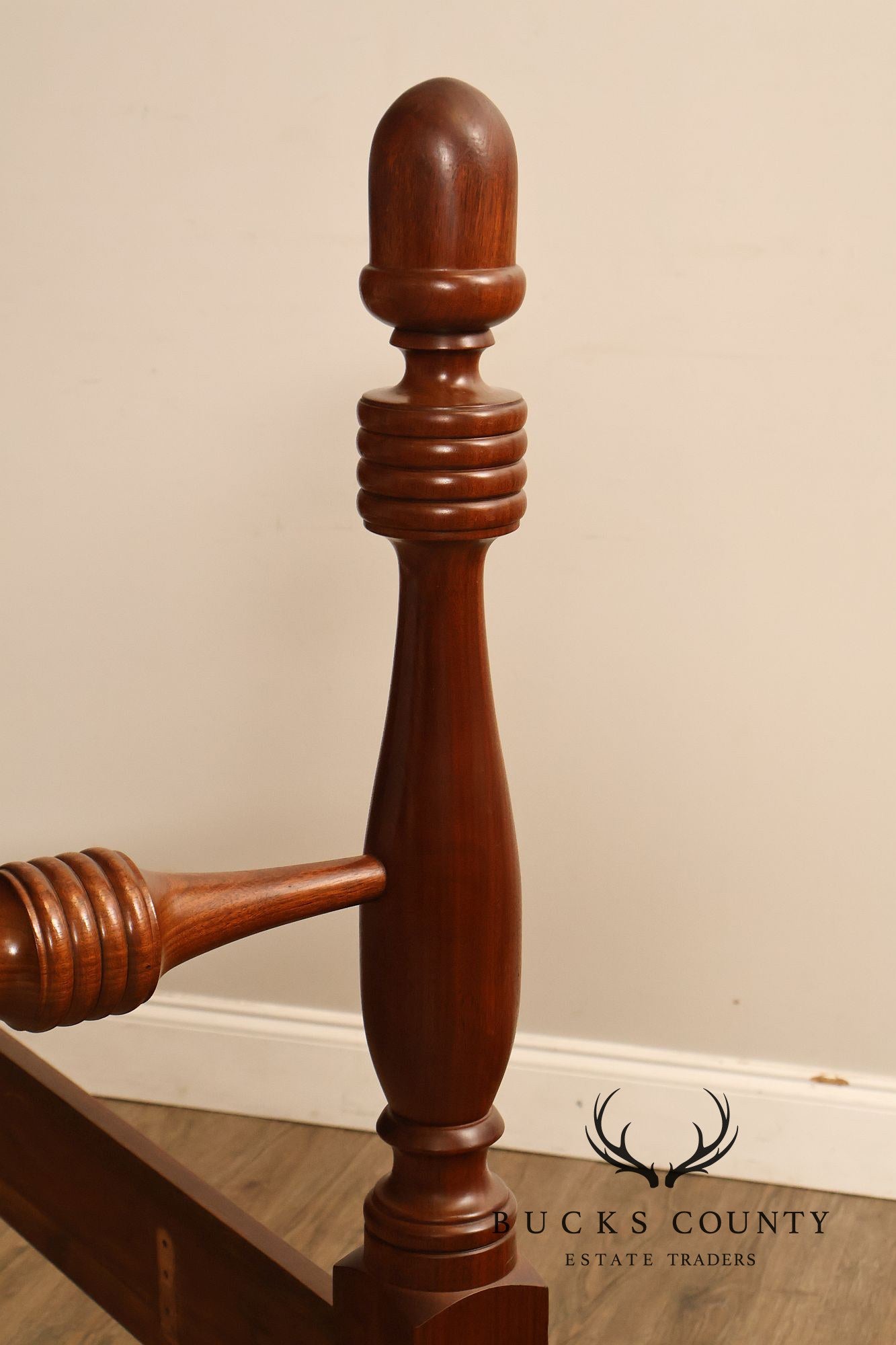 E.A. Clore & Sons Custom Walnut Queen Cannonball Bed