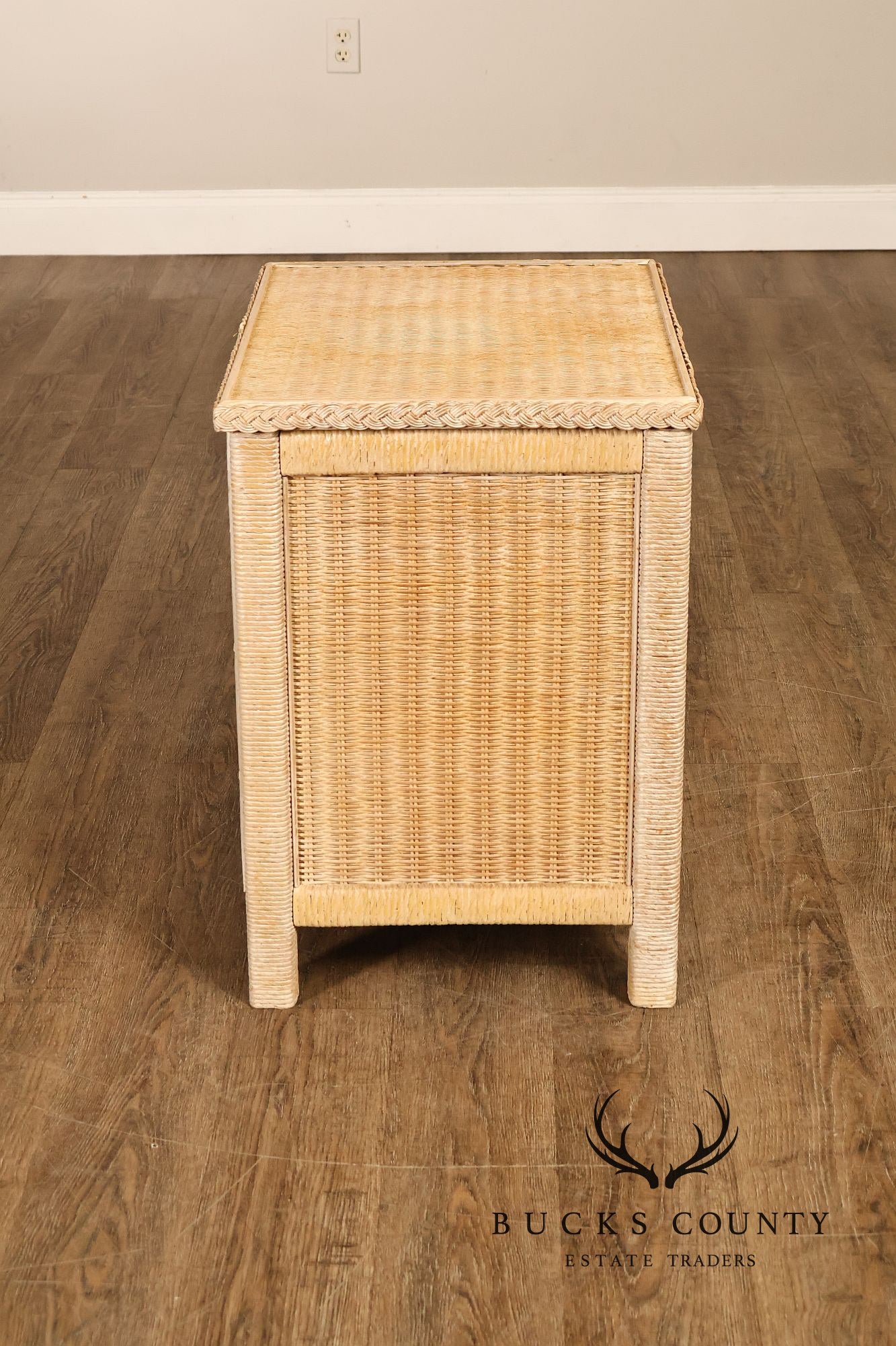 Lexington Henry Link Vintage Pair of Wicker two Drawer Nightstands