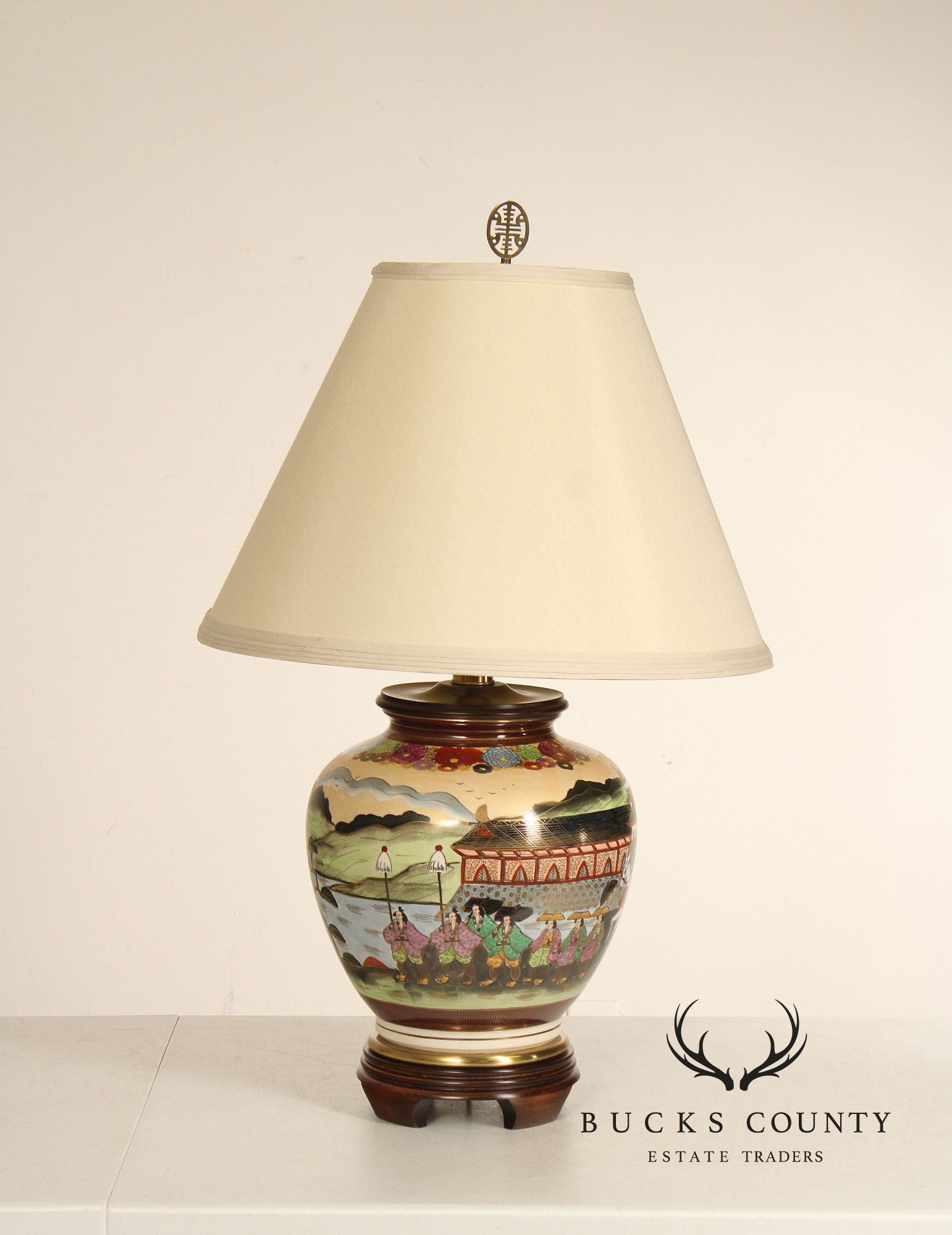 Frederick Cooper Asian Style Porcelain Ginger Jar Table Lamp