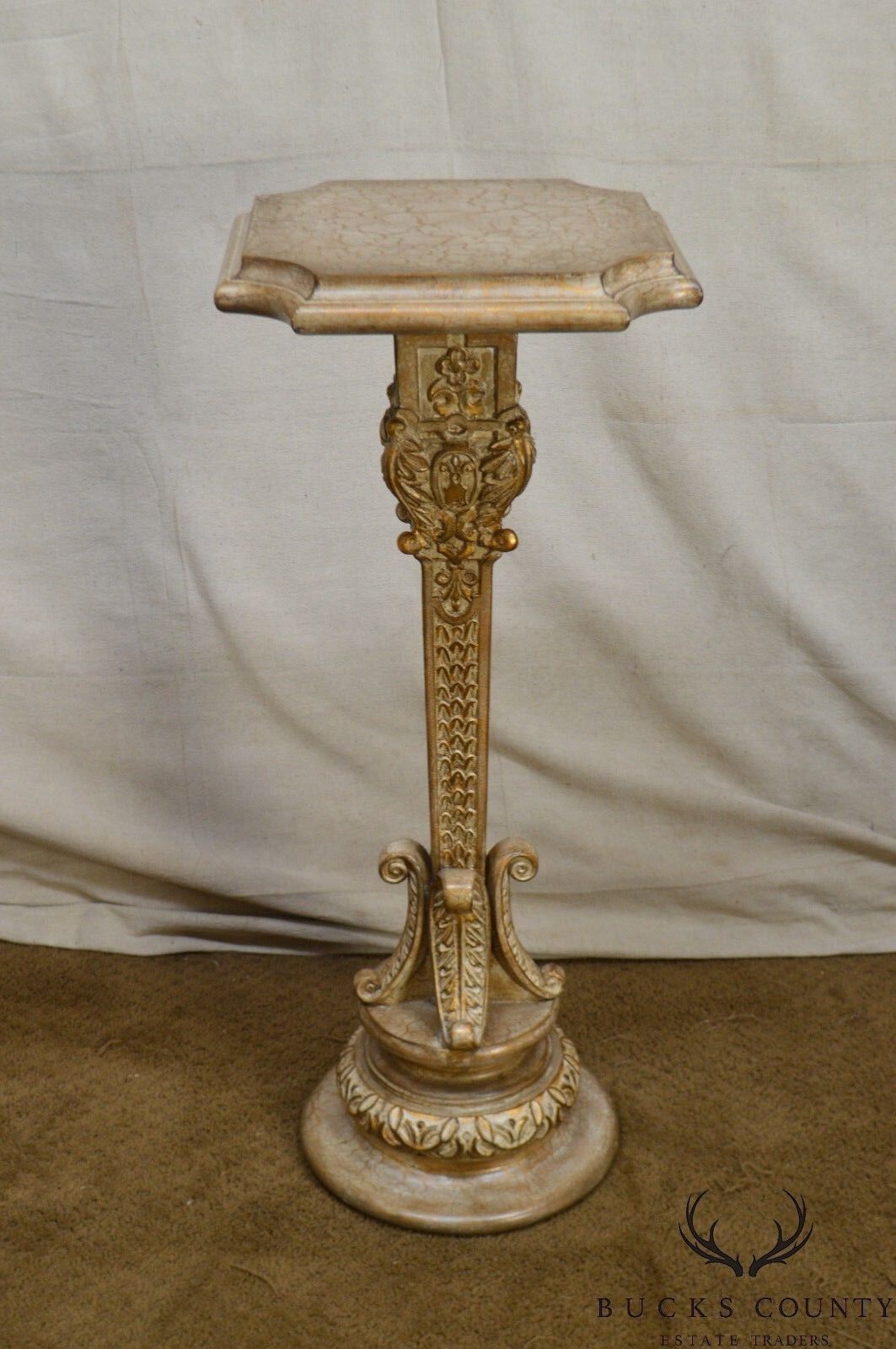 French Regency Style Faux Painted Pedestal