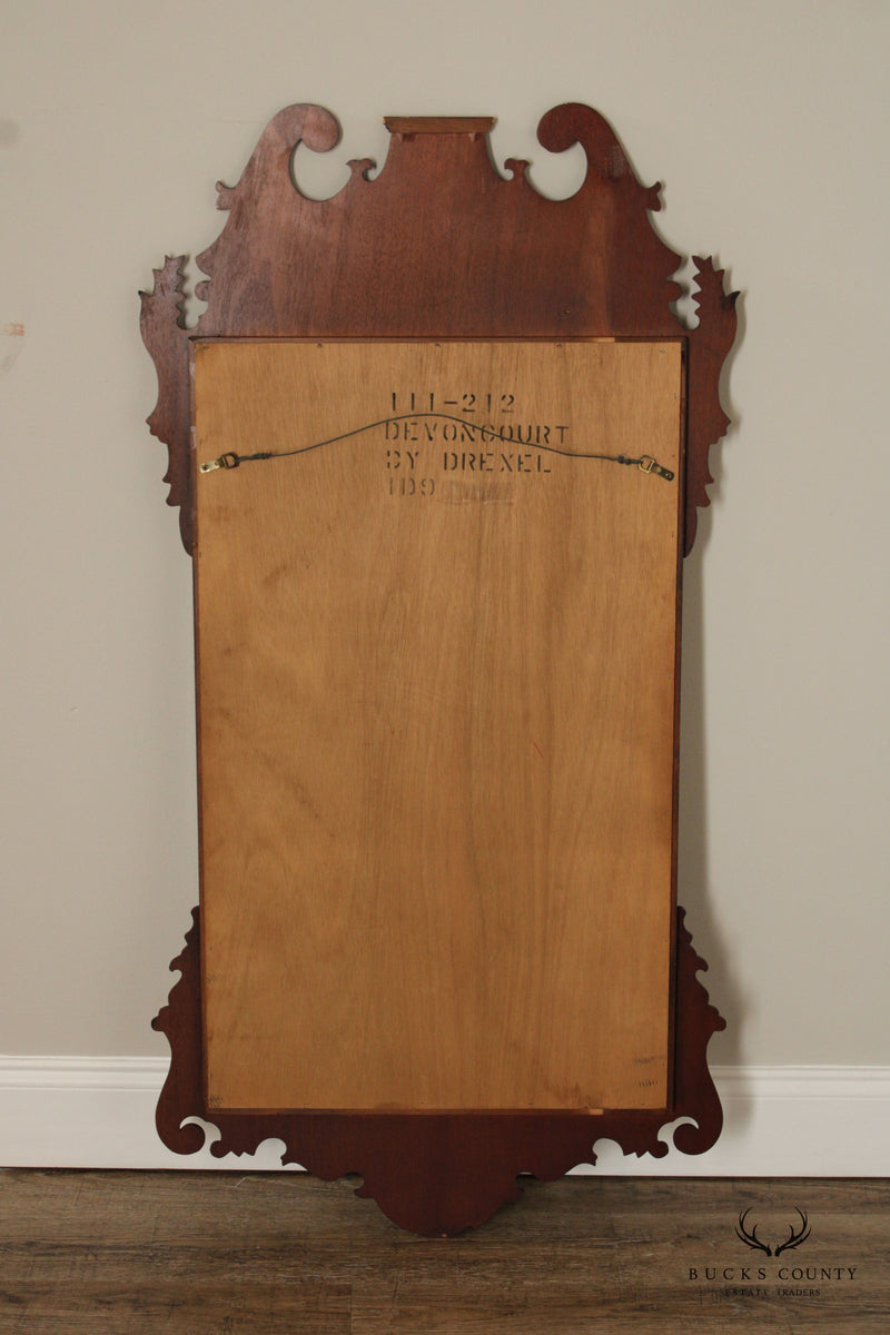 Drexel Heritage 'Devoncourt' Chippendale Style Mahogany Inlaid Wall Mirror
