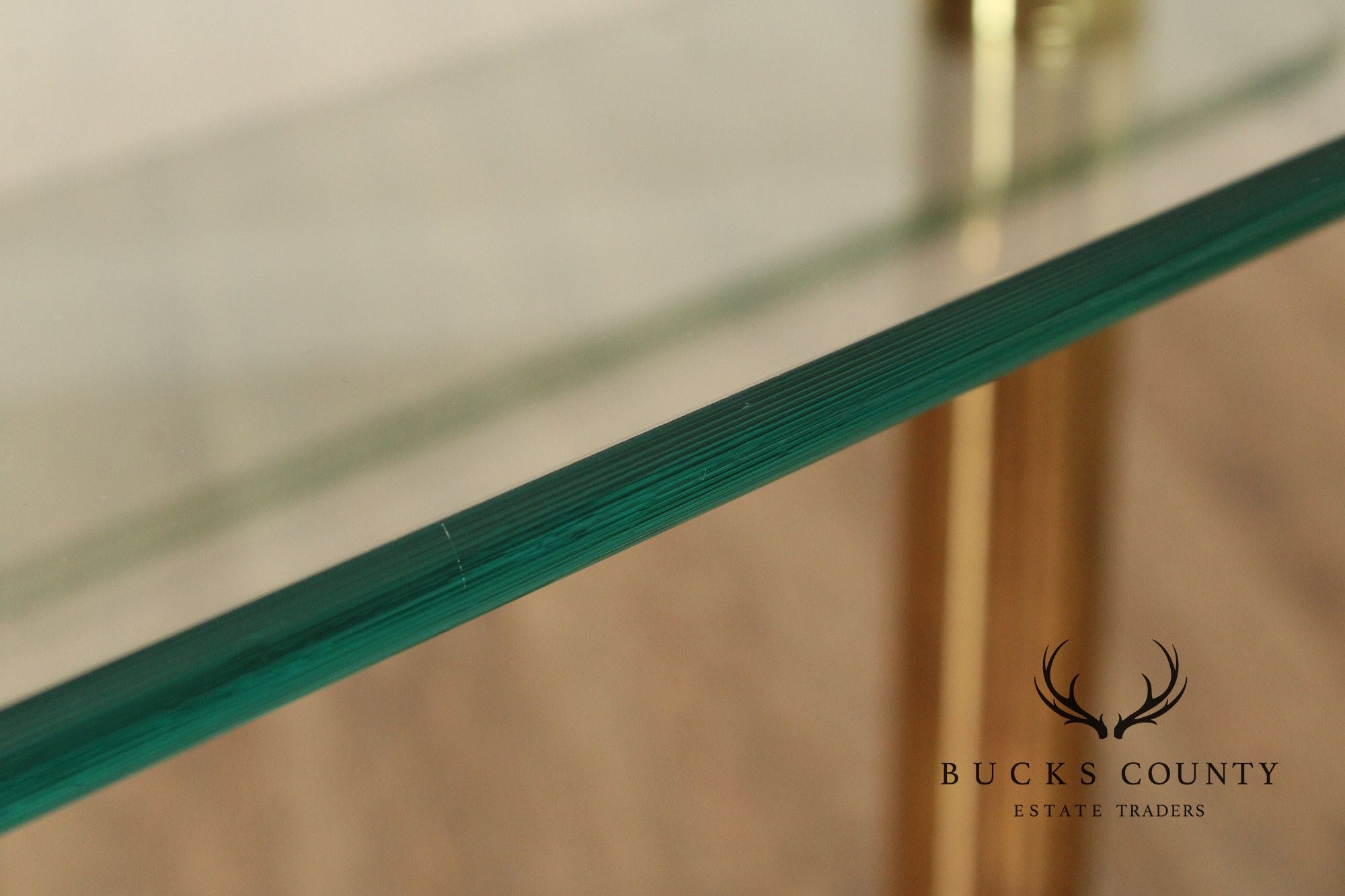 Hollywood Regency Postmodern Two-Tier Glass Top Console Table