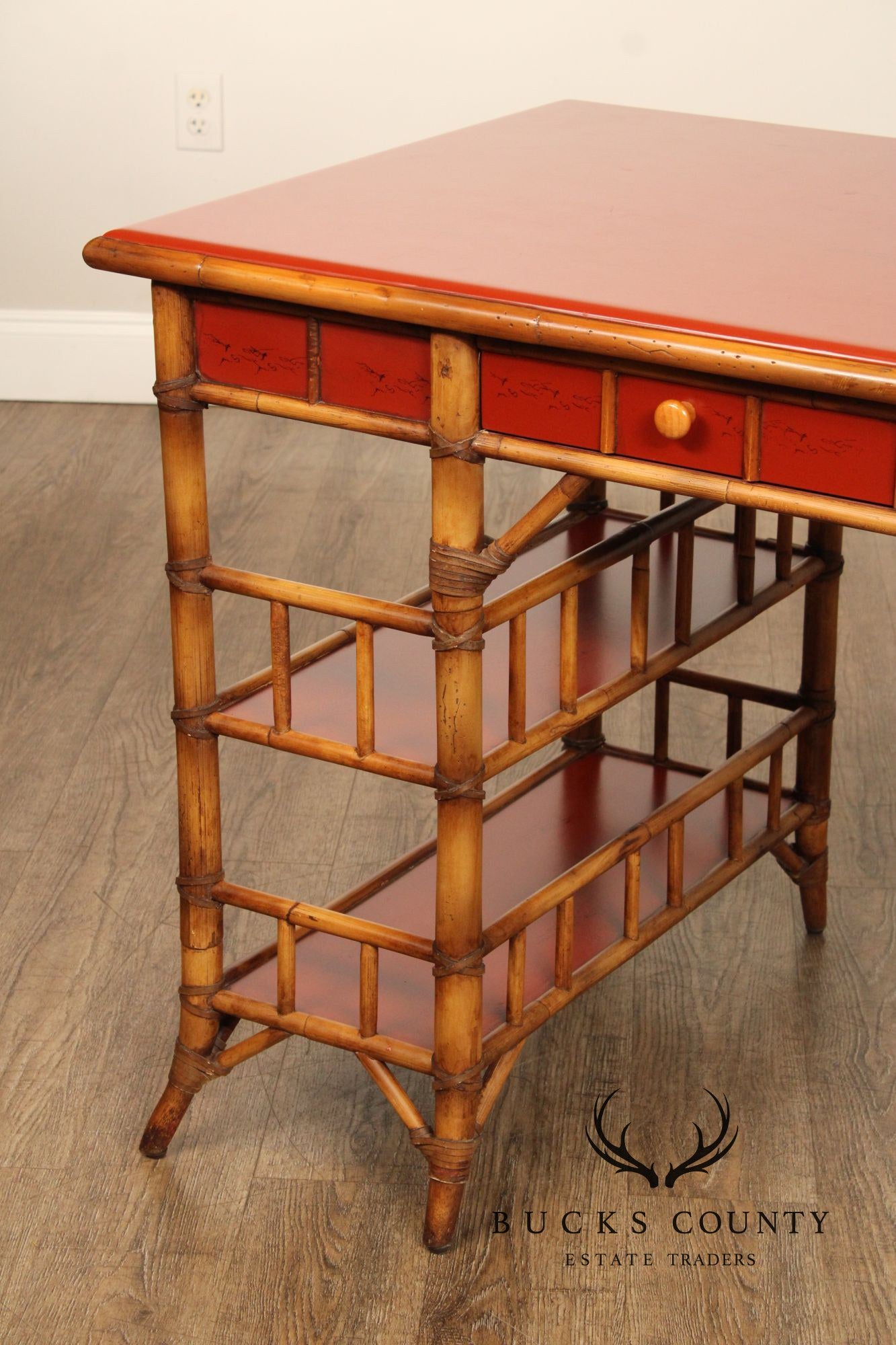 Baker Milling Road Chinoiserie Style Bamboo Desk