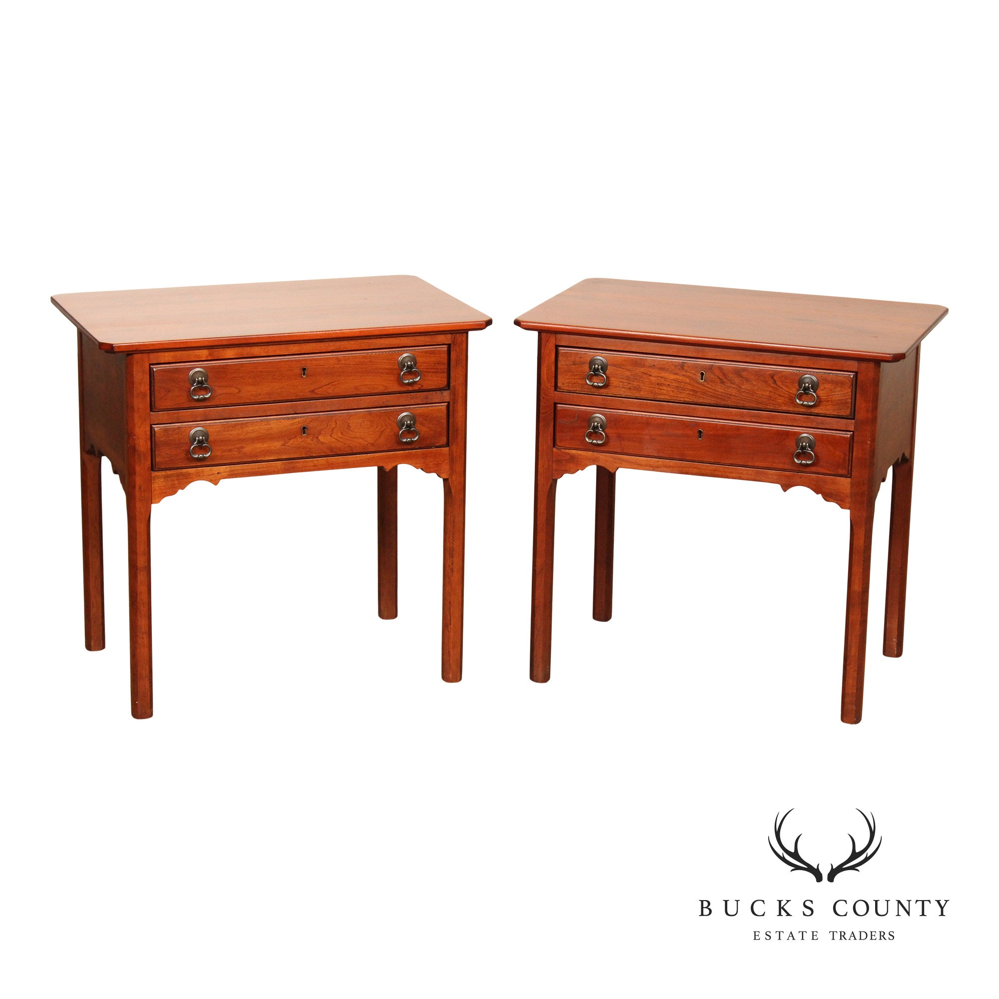 Lexington Bob Timberlake Pair of Cherry Two-Drawer Side Tables