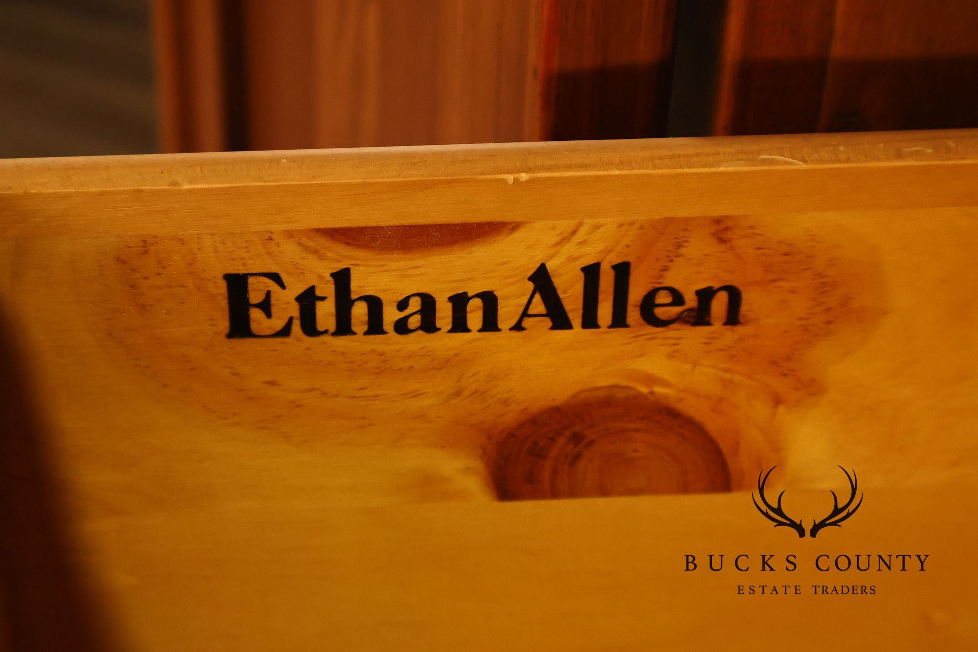 Ethan Allen Craftsman Collection Pine Tall Armoire With Interior Drawers