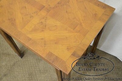 Old Colony Regency Style Yew Wood Nesting Tables