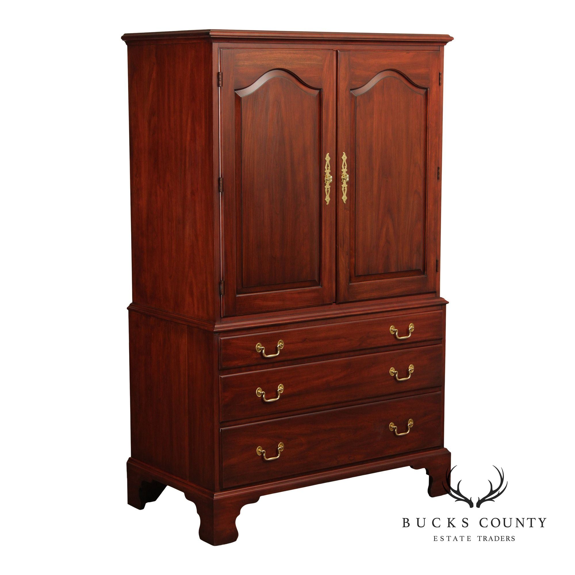 Henkel Harris Chippendale Style Cherry Armoire