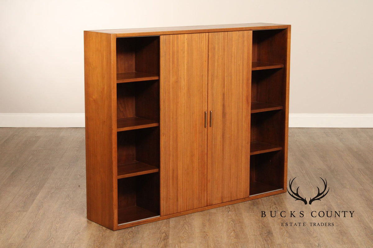 Baker Mid Century Modern Sliding Door Bookcase
