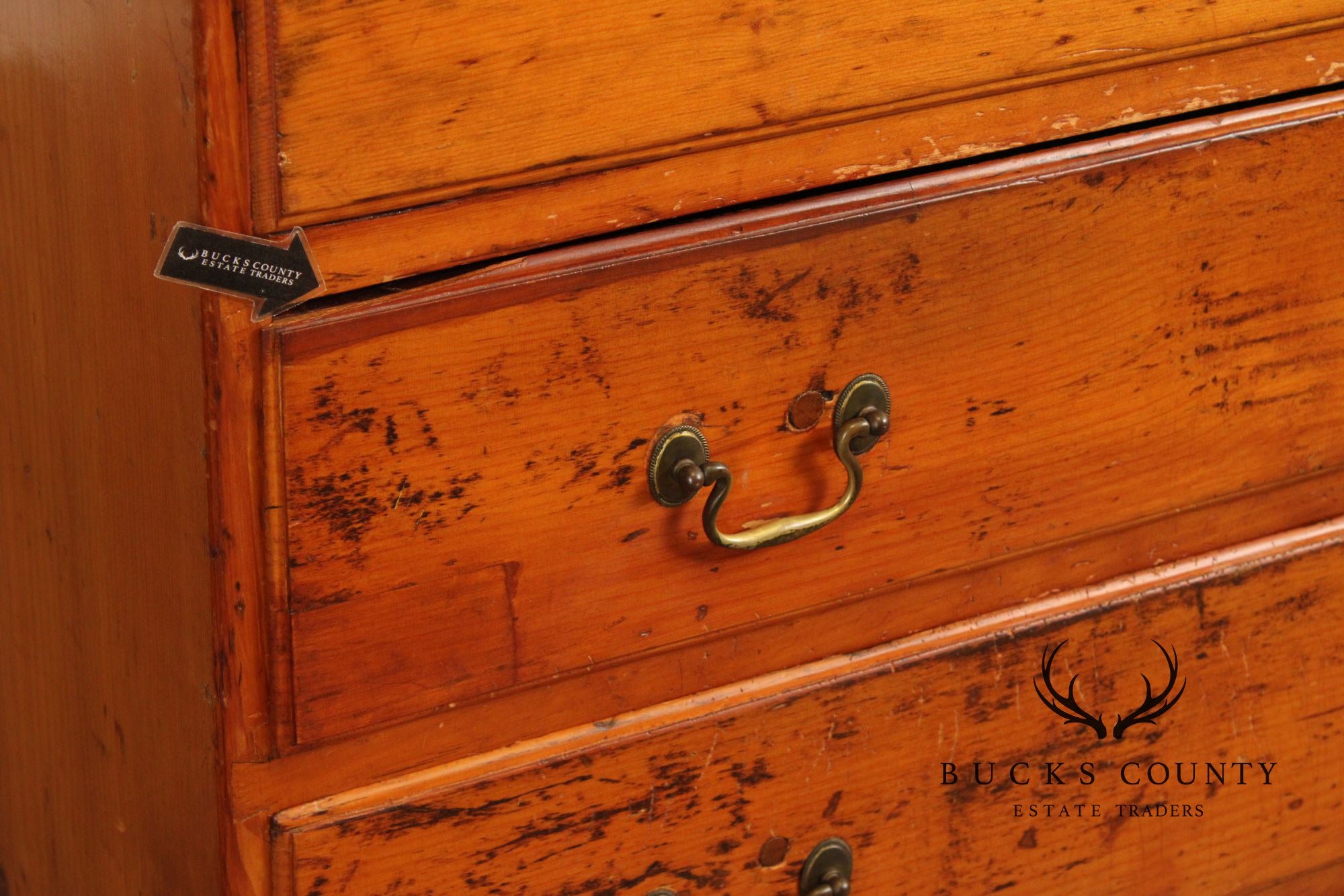 Antique Early American Pine Mule Chest