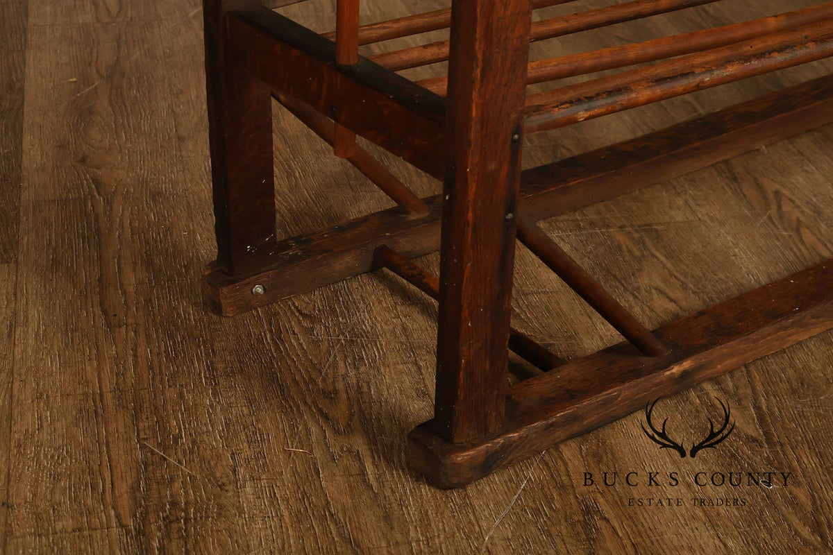 Antique Six-Tier Wooden Shoe Drying Rack