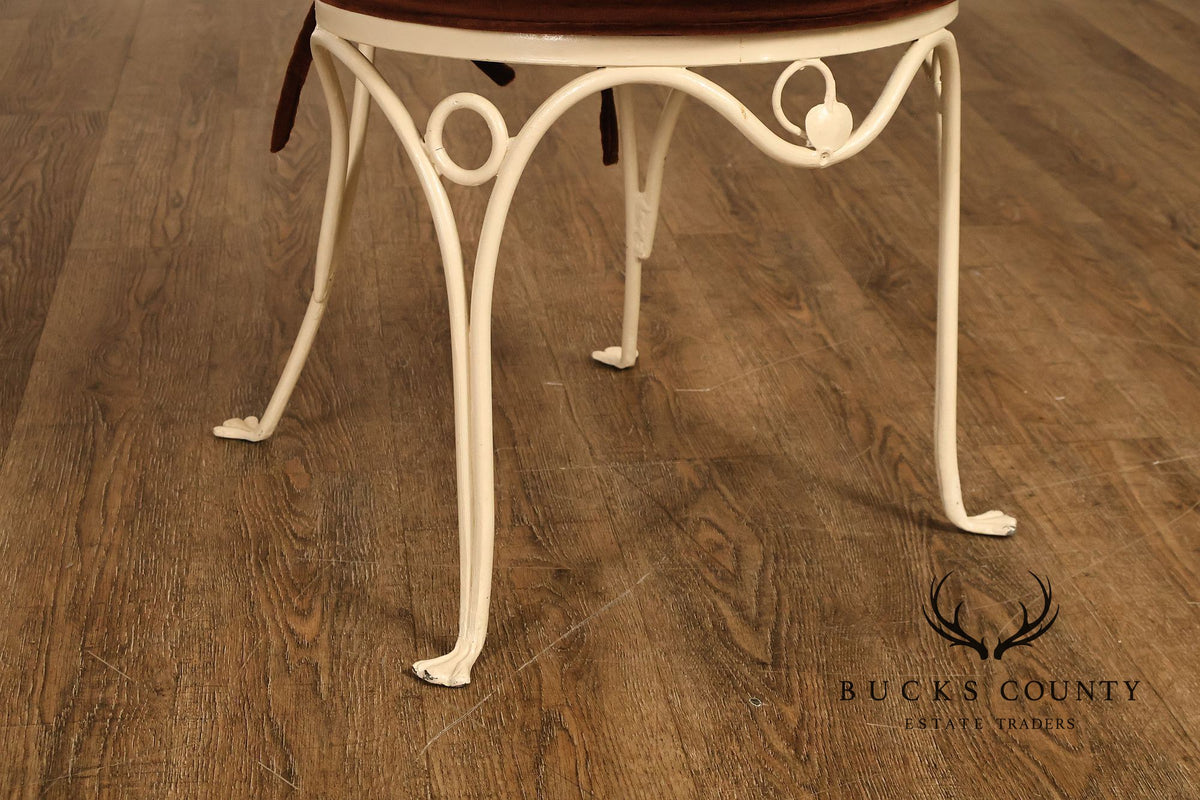 Salterini Mid Century Wrought Iron Fruit And Vine Set Of 6 Dining Chairs