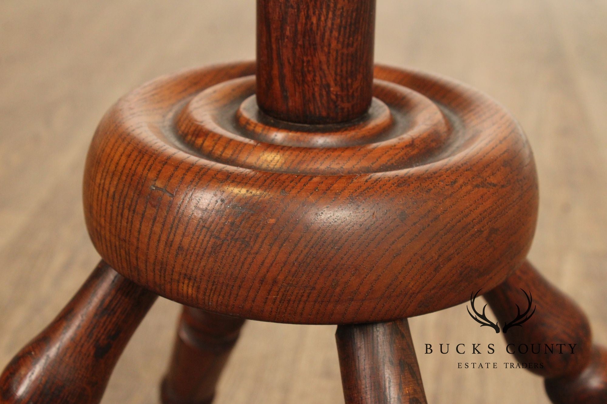 Antique Bobbin Turned Oak Hat Rack