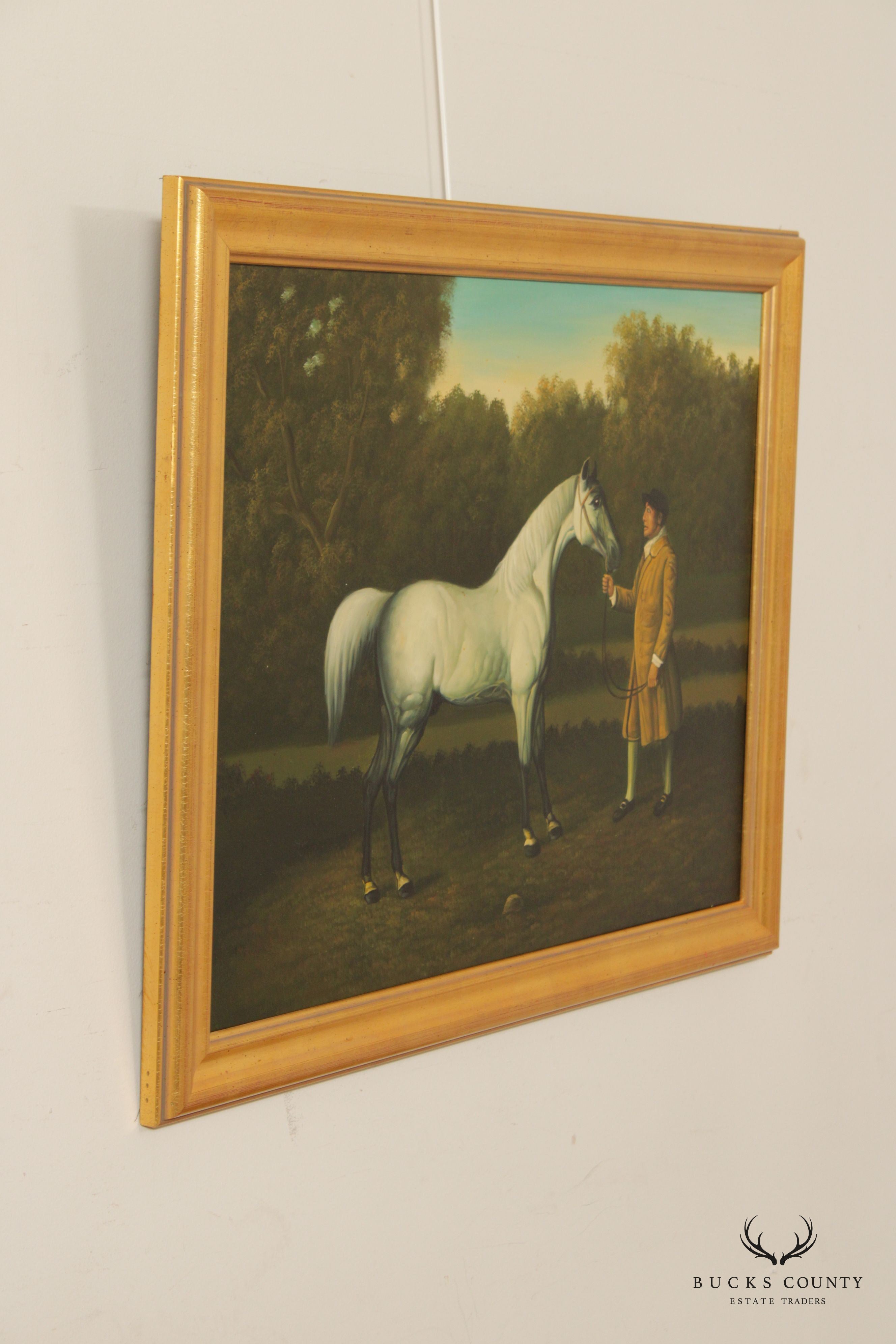 English Racing Horse 'Gimcrack' Original Painting, After George Stubbs