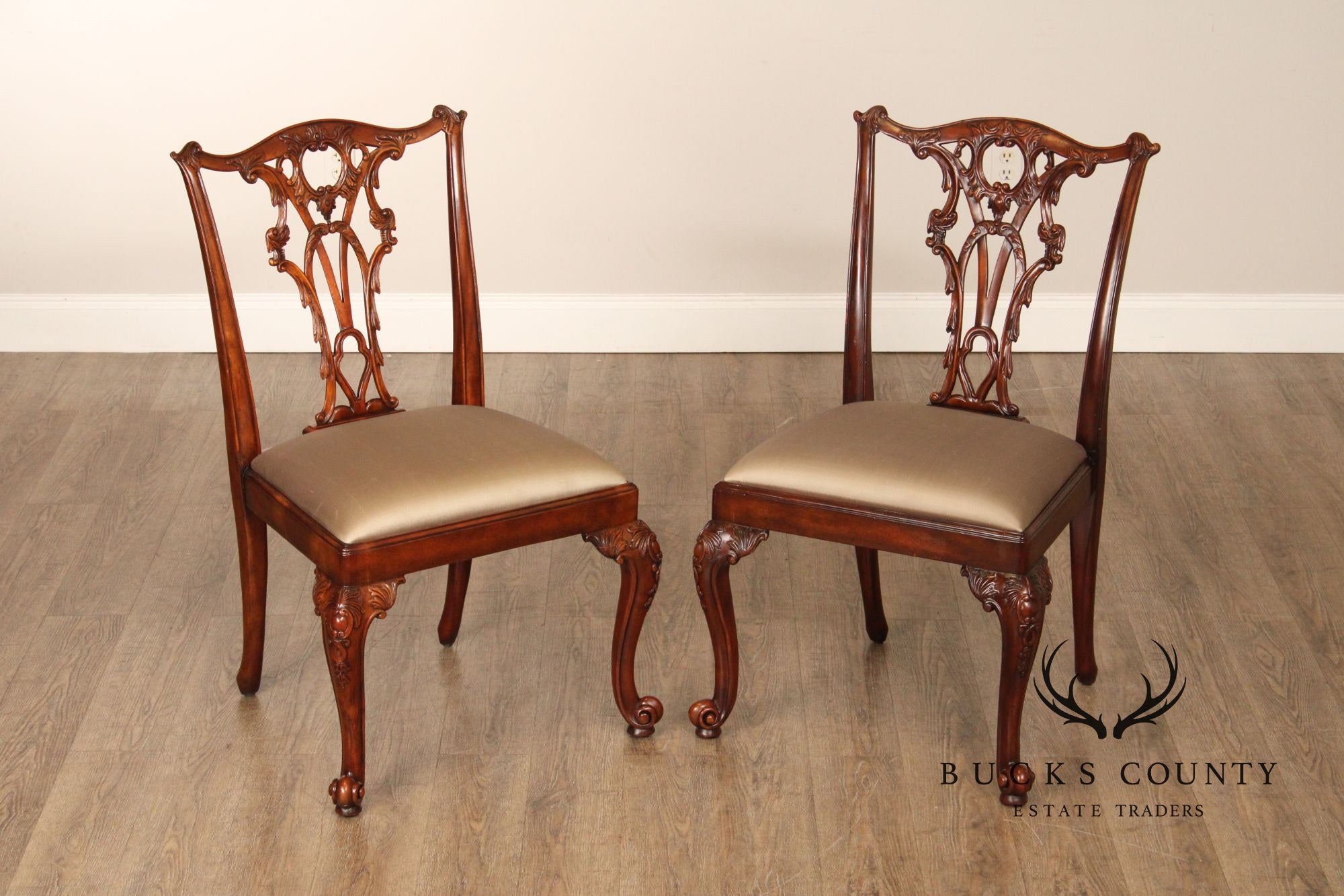 Theodore Alexander Pair of 'Rococo Splendour' Side Dining Chairs