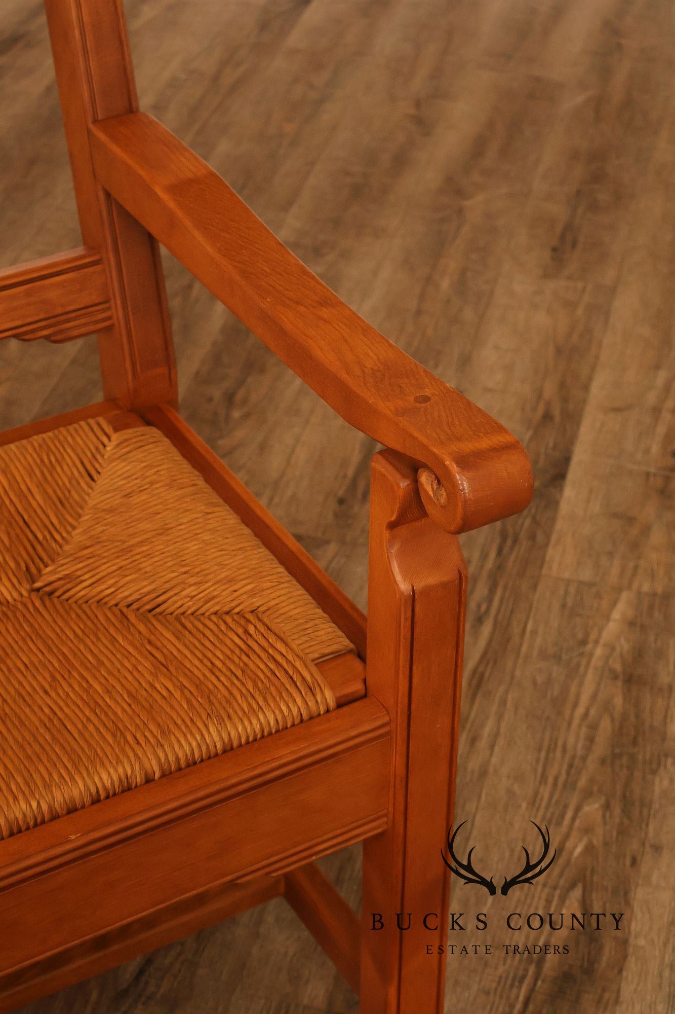 Vintage Southwestern Style Rush Seat Bench