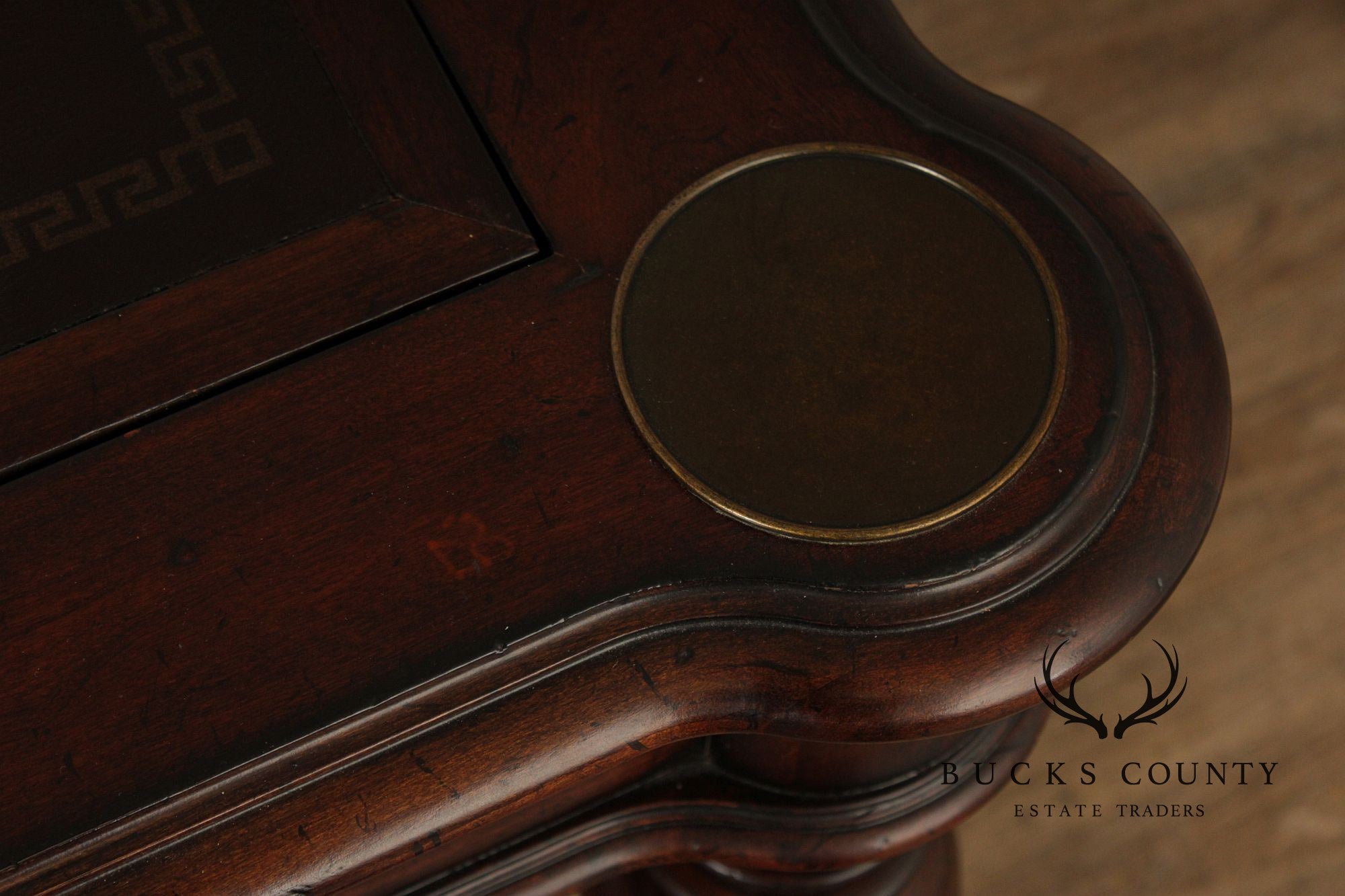 Jacobean Style Leather Top Dark Cherry Games Table